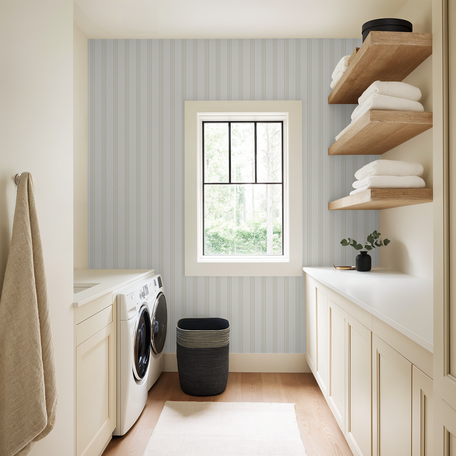 The Andrew Small (Beige) Wallpaper - 8 FT H X 12 FT W Peel and Stick