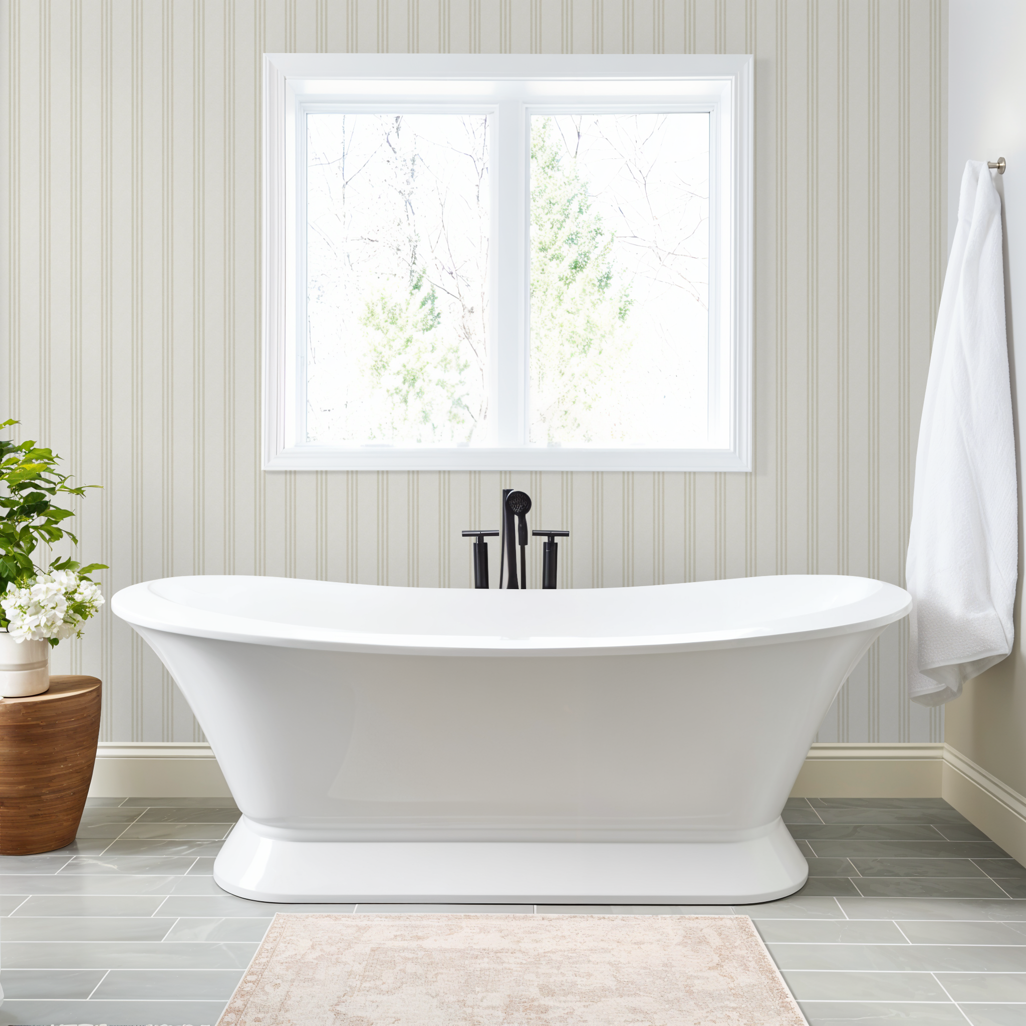 The Andrew Small (Beige) Wallpaper - 8 FT H X 12 FT W Peel and Stick