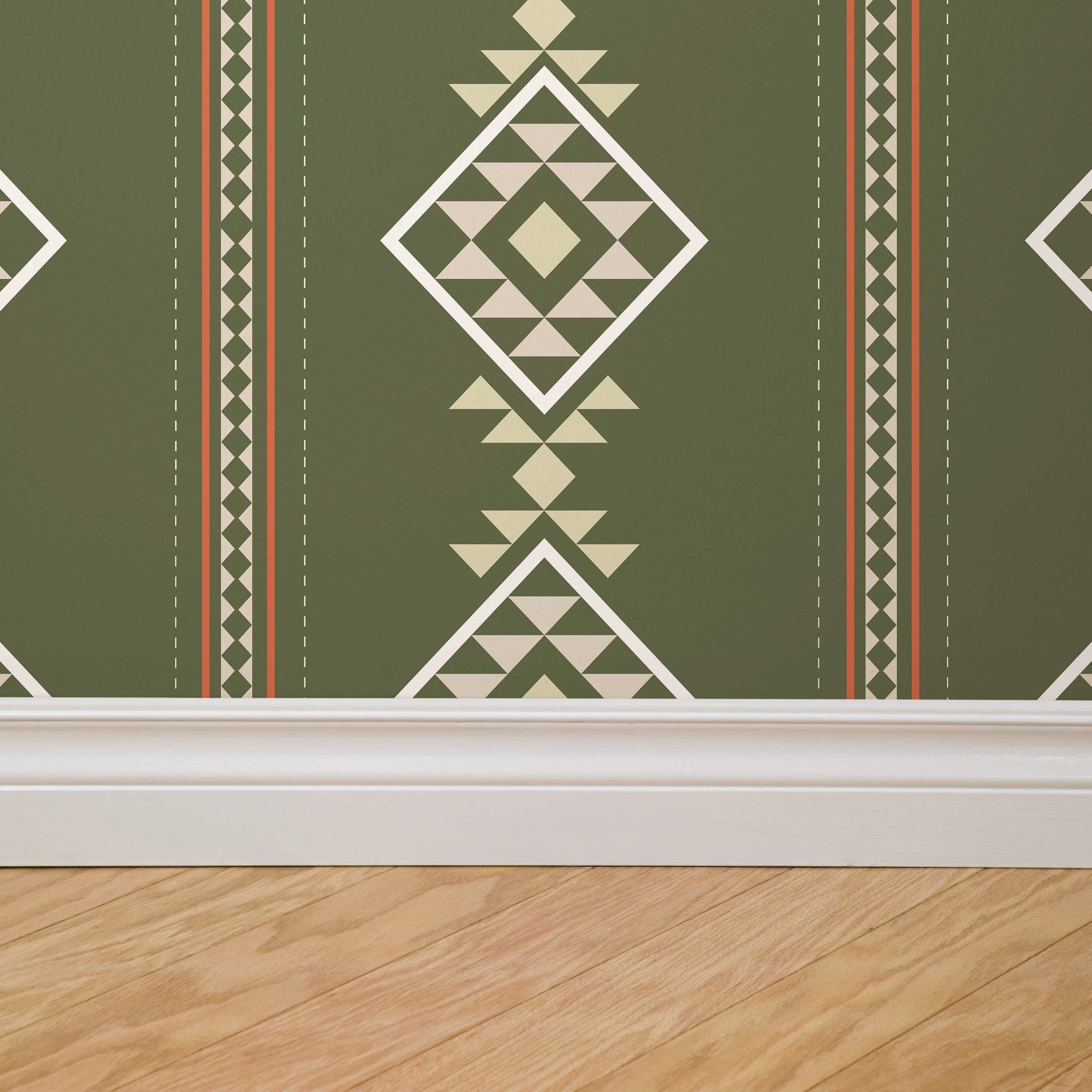 Baize Willow Small (Green) Wallpaper