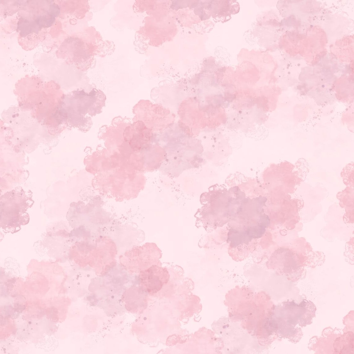 Blush pink watercolor cloud pattern wallpaper with soft pastel tones.