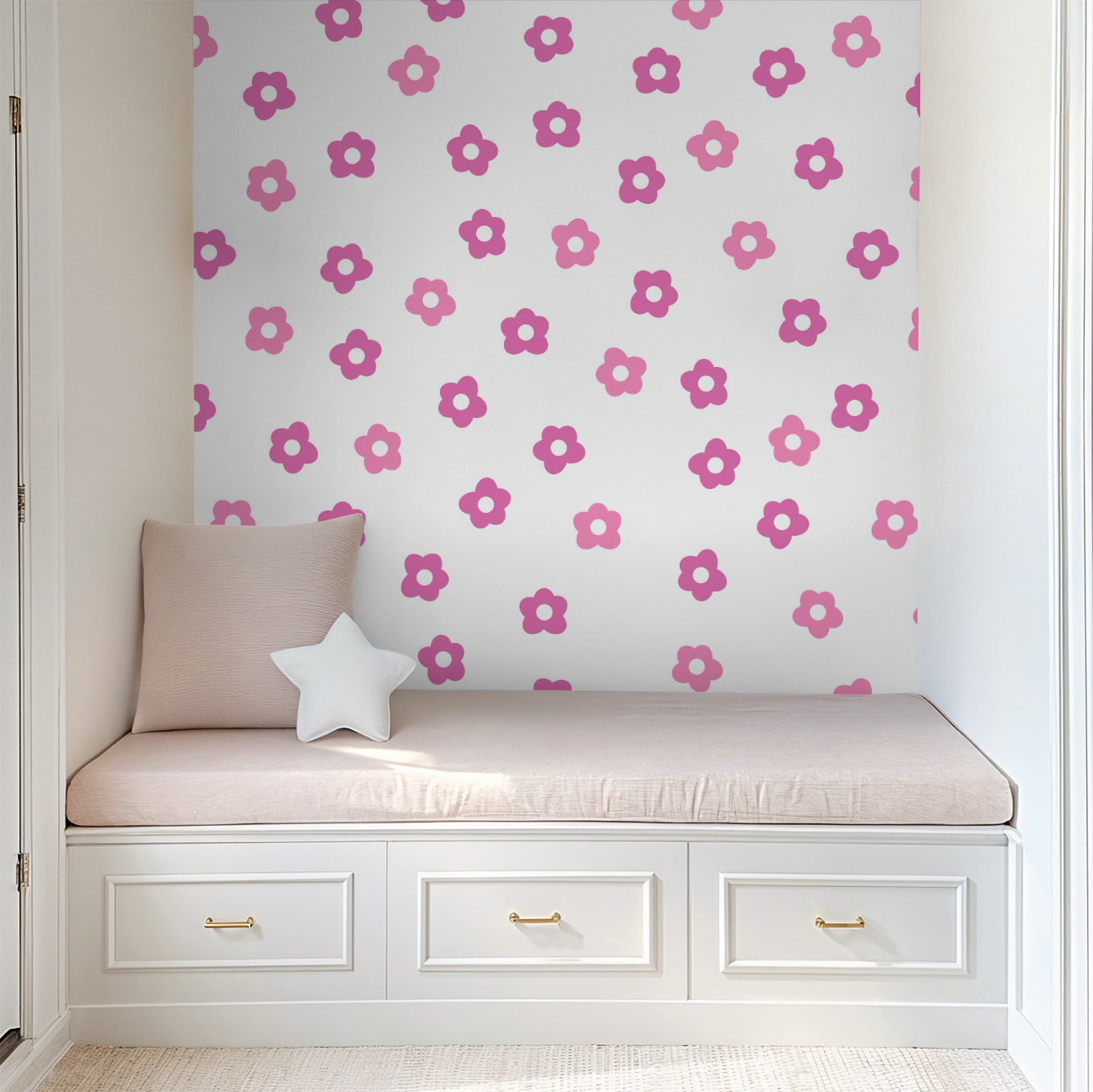 Daisy Dot (Pink) Wallpaper