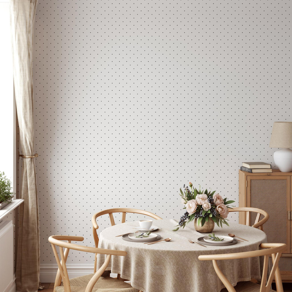 Doodle Dot Wallpaper - 10 FT H X 11 FT W Traditional