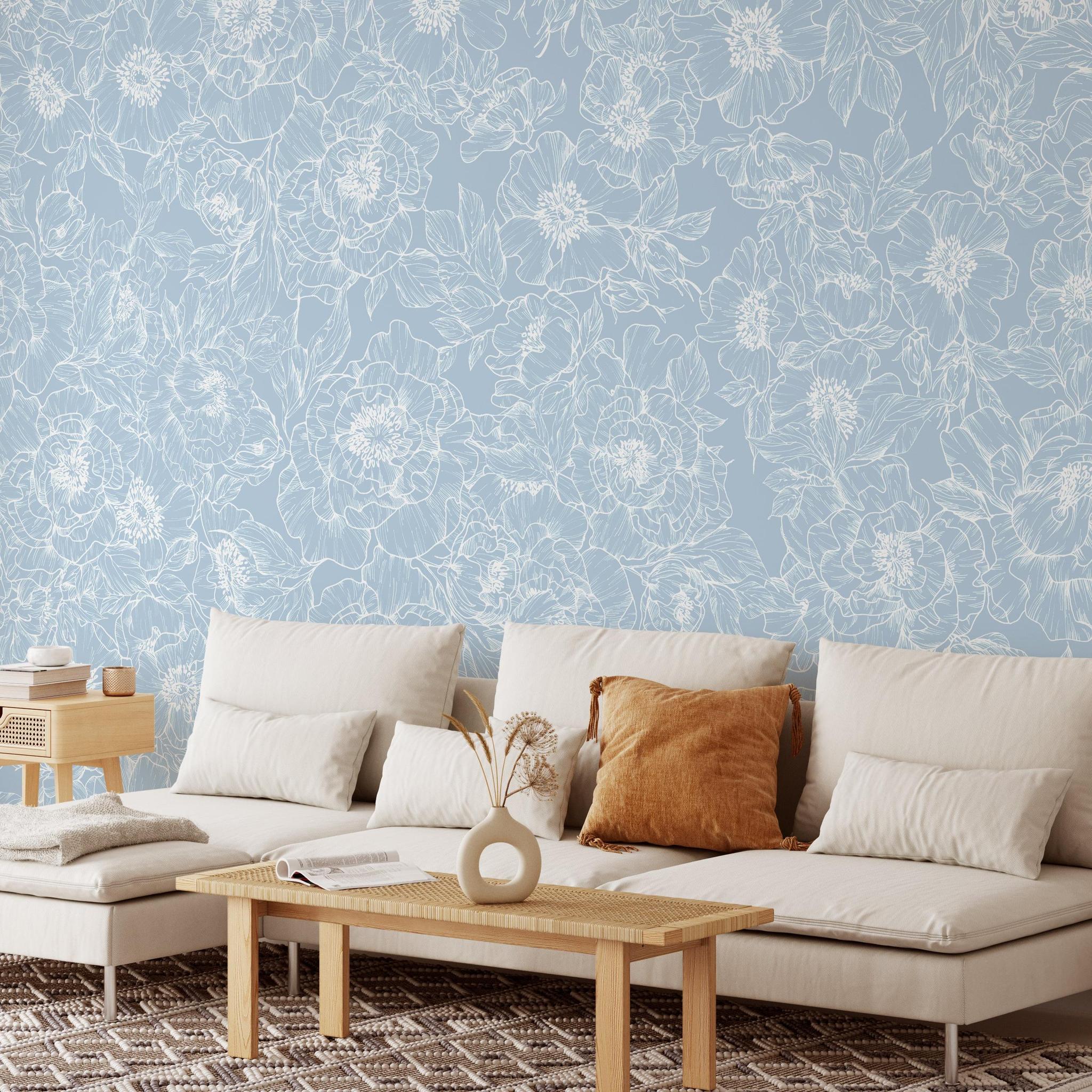 The Dutchess (Baby Blue) Wallpaper - 10 FT H X 13 FT W Traditional