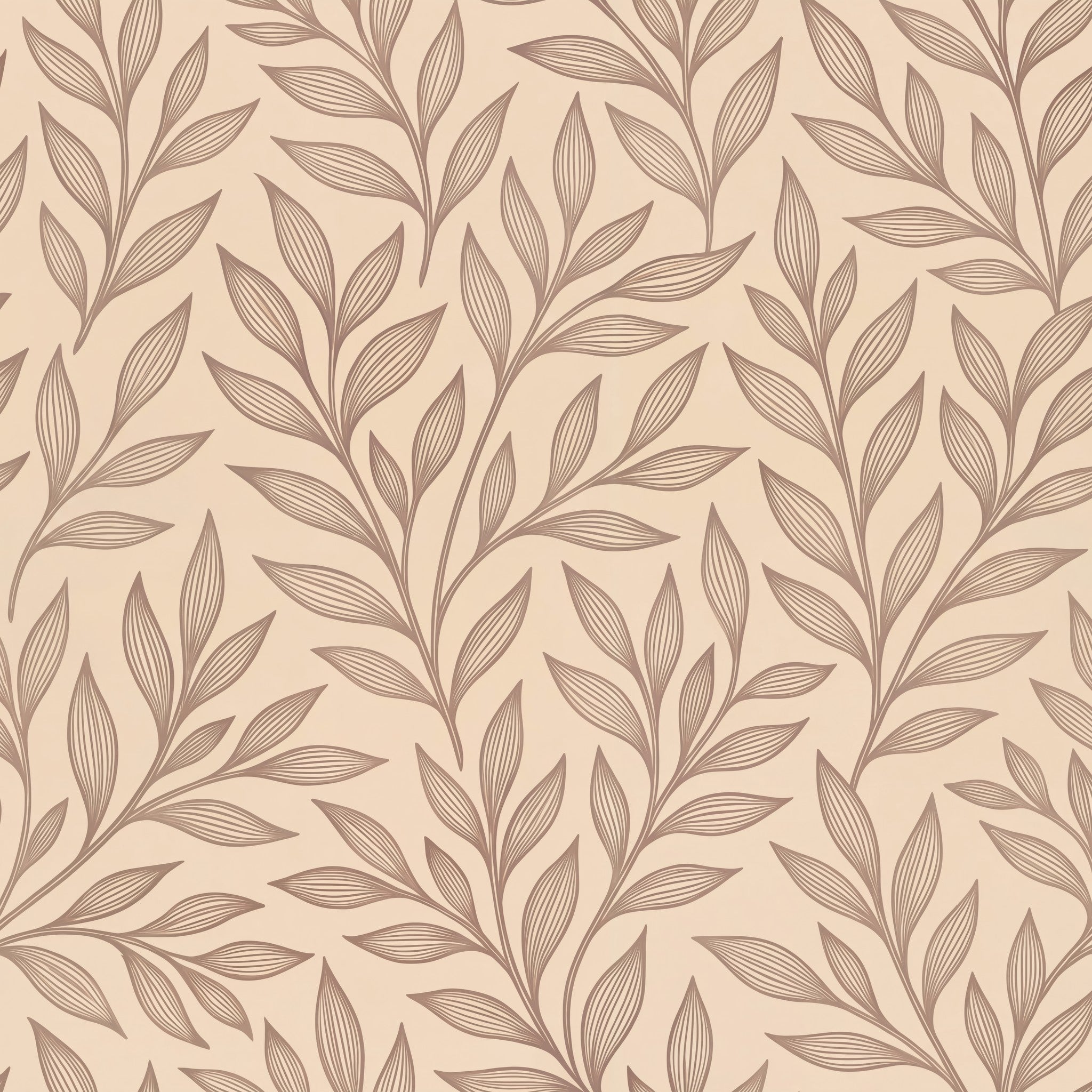 La Vid wallpaper with brown vine pattern on beige background