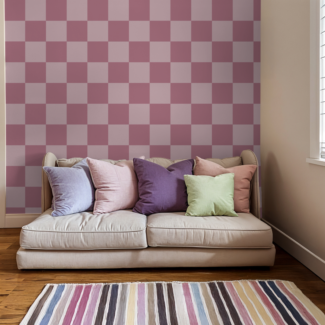 Mabel Check Wallpaper