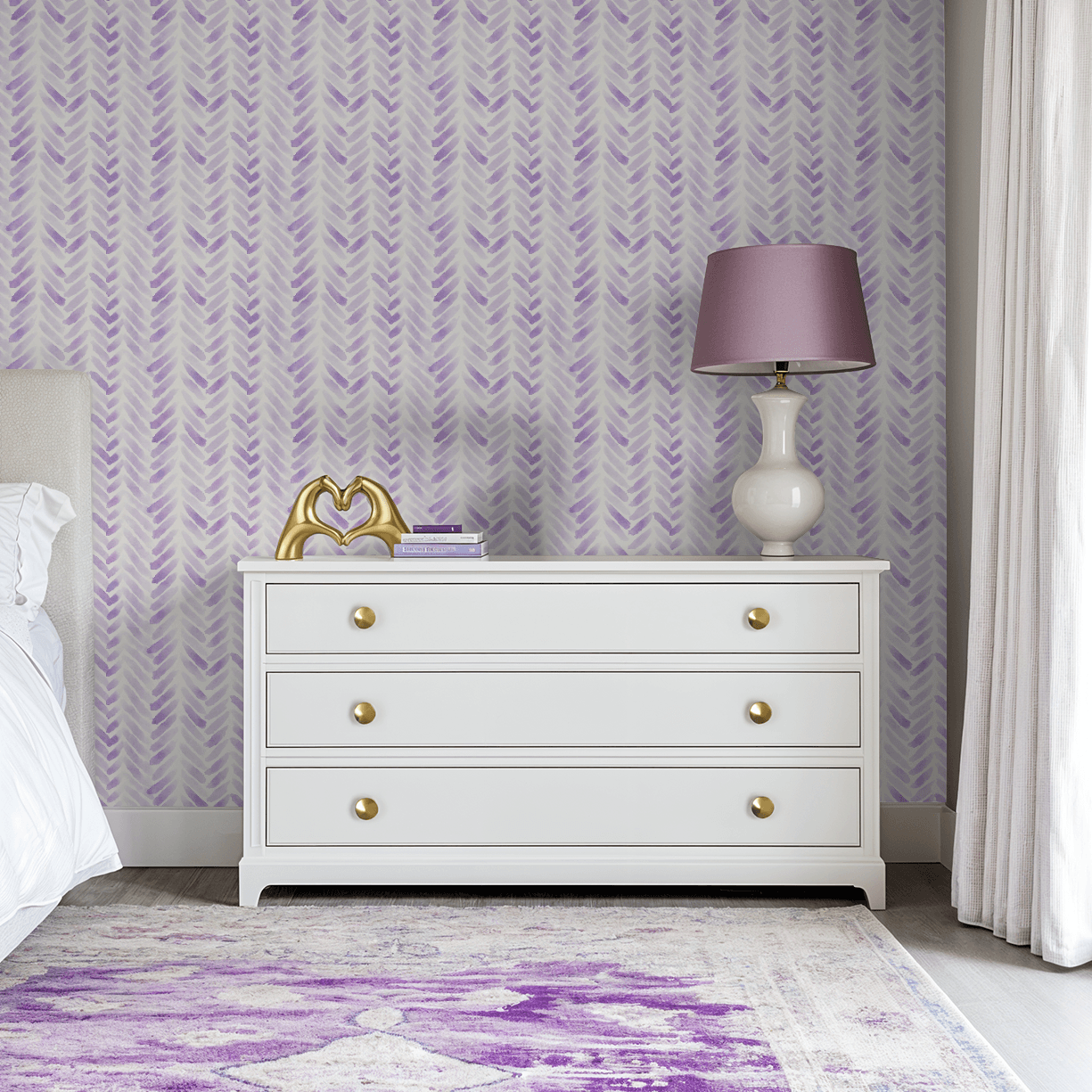 Avery Lilac Weave Wallpaper