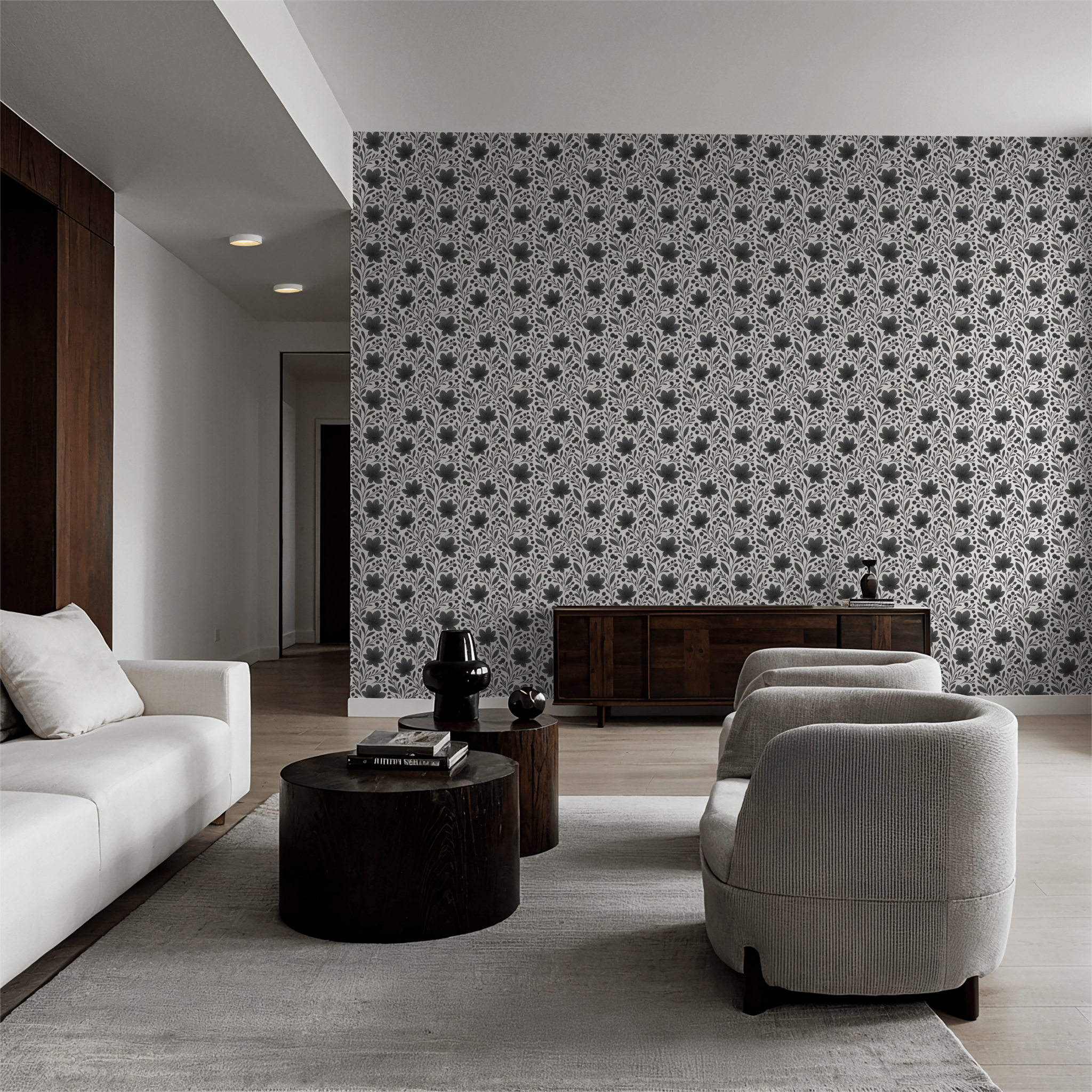 Bloom There, Done That (Black) Wallpaper