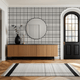 Classic Charcoal Grid Wallpaper sample
