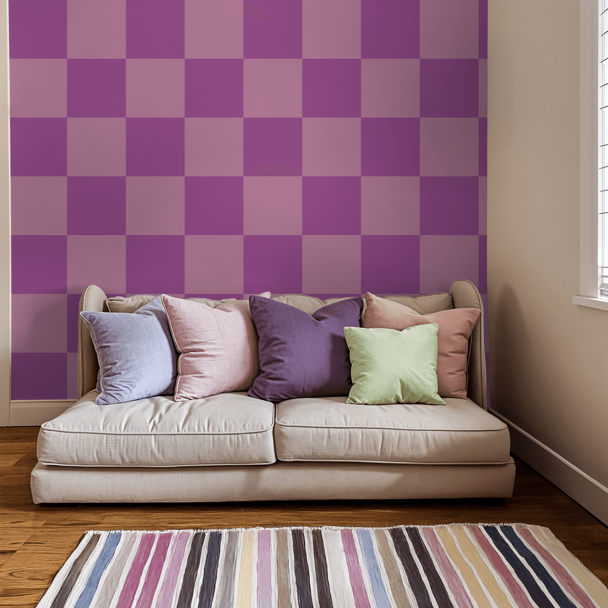 Simply Checker (Purple) Wallpaper