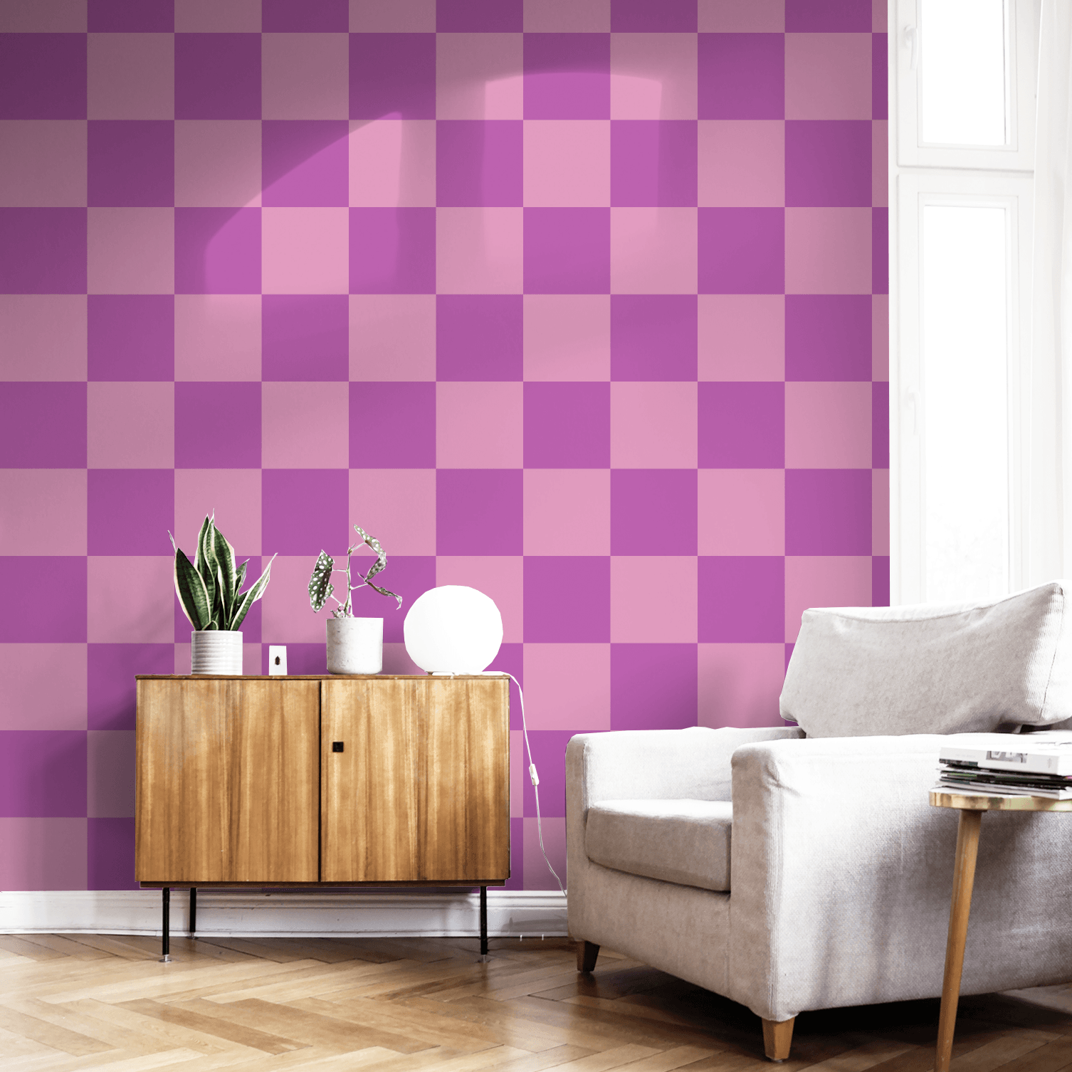 Simply Checker (Purple) Wallpaper