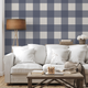 Simply Gingham Large (Navy) Wallpaper sample