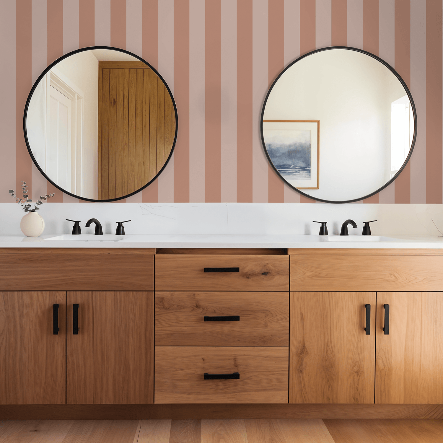 Simply Stripes (Peach) Wallpaper