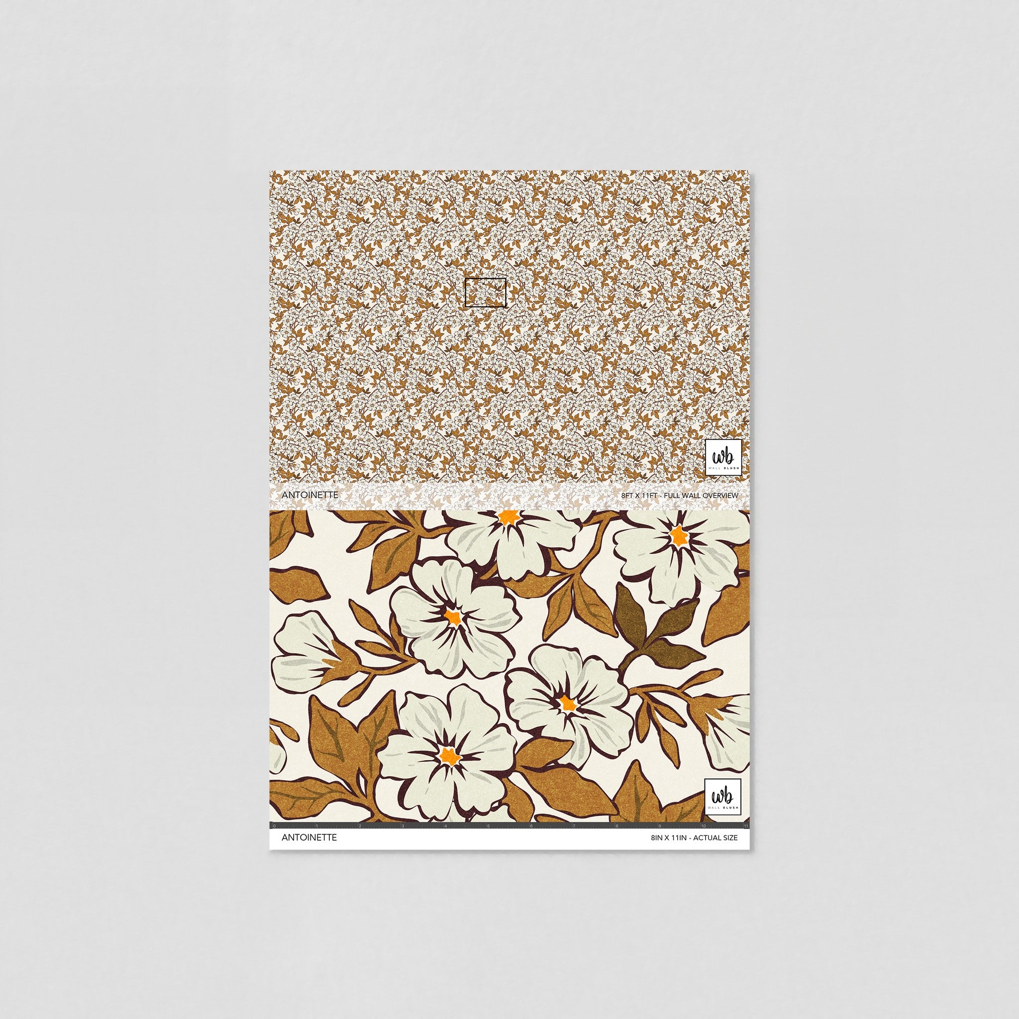 "Antoinette Wallpaper by Wall Blush featuring elegant floral design, ideal for enhancing any room's aesthetic focus."