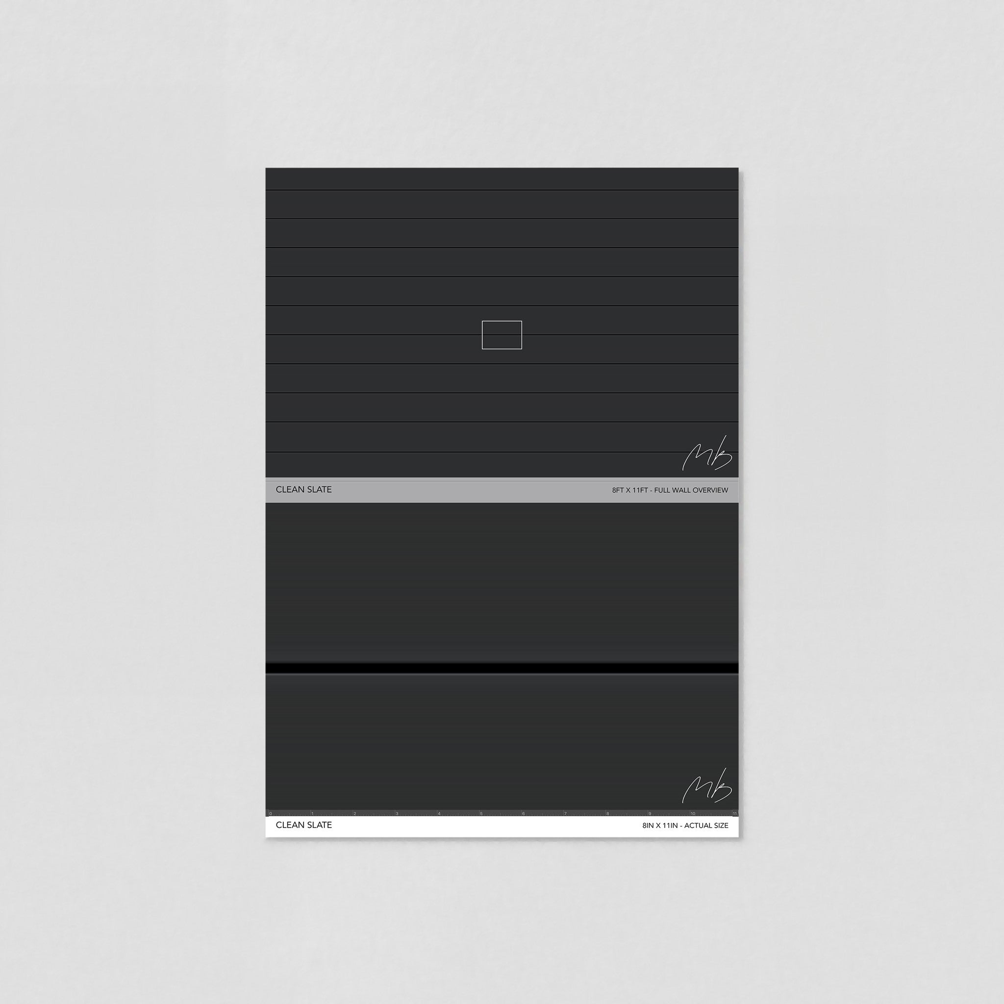 "Wall Blush Clean Slate Wallpaper sample displayed, ideal for modern living room renovation focus."
(Note: The image does not depict a room, but rather appears to be a sample presentation of the wallpaper, hence the description is adjusted to reflect this. If the room type was clear, it would have been specified.)