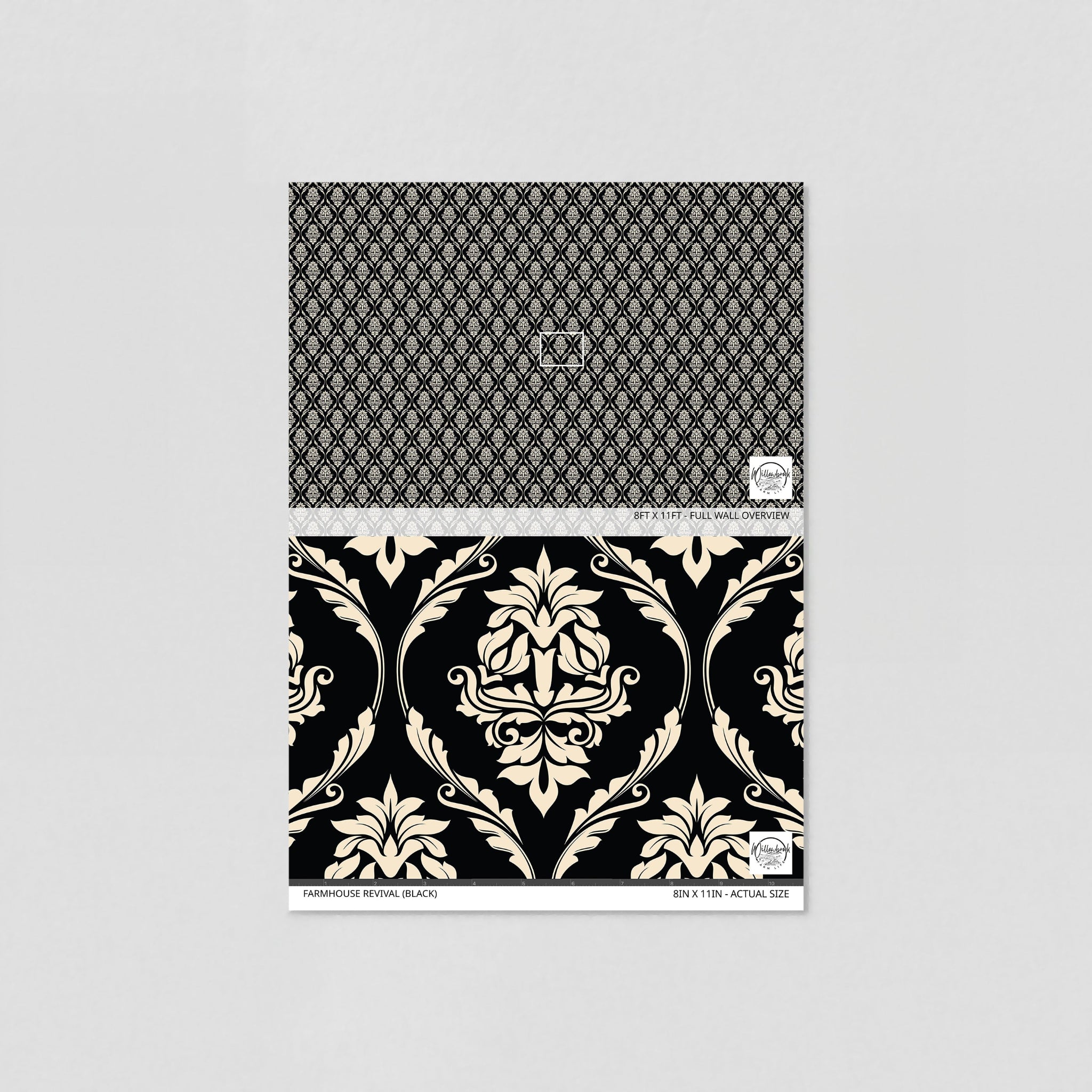 Farmhouse Revival (Black) Wallpaper