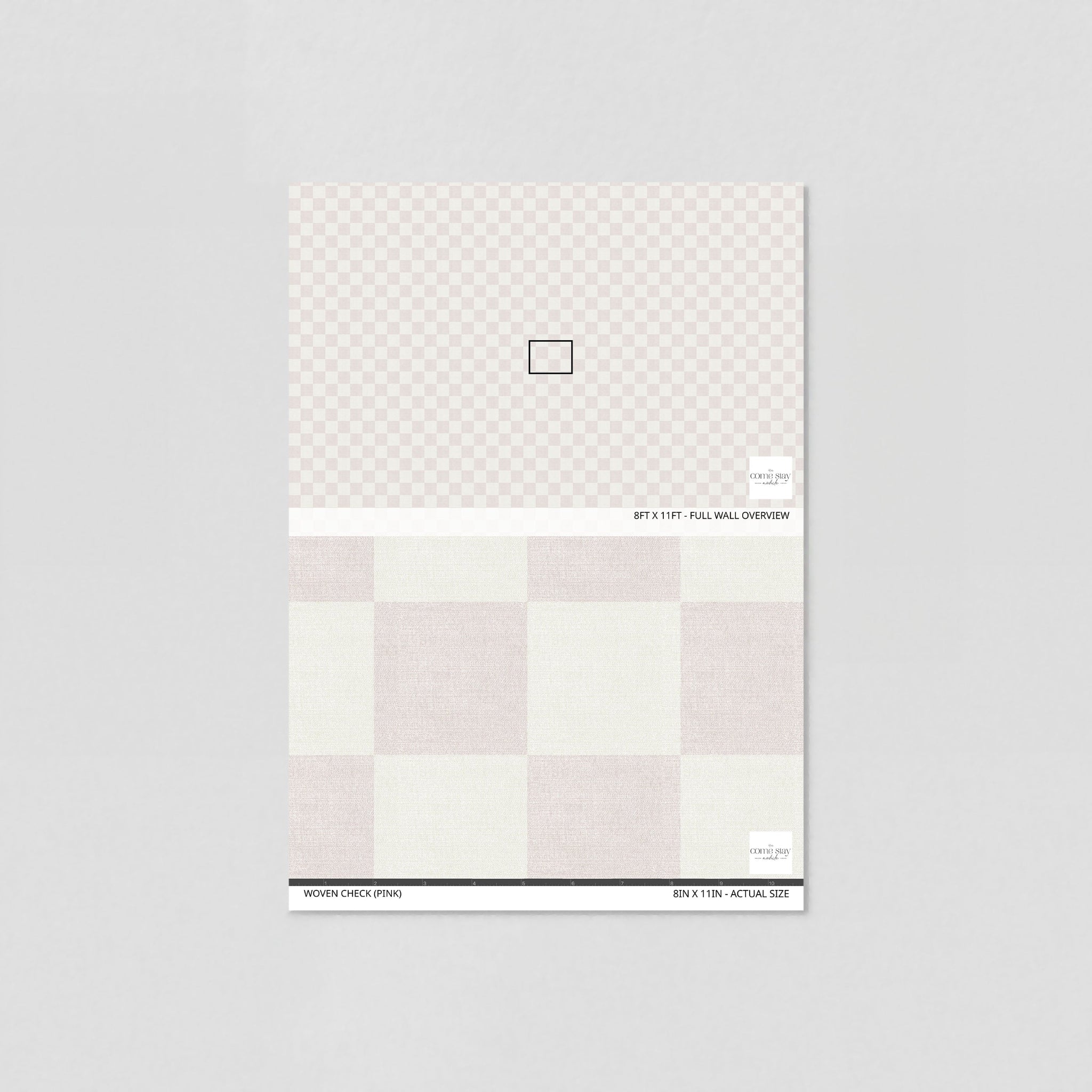 Woven Check (Pink) Wallpaper