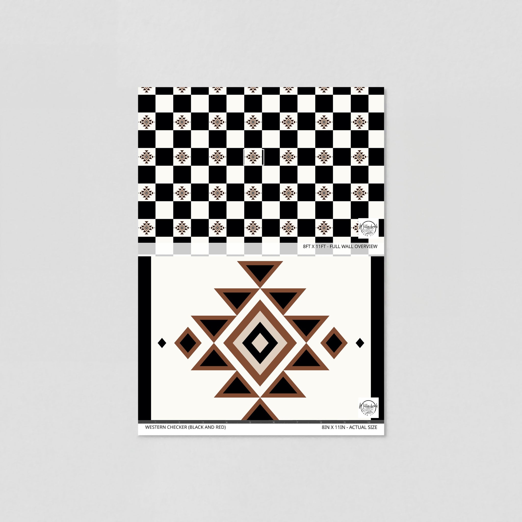 Western Checker (Black and Red) Wallpaper