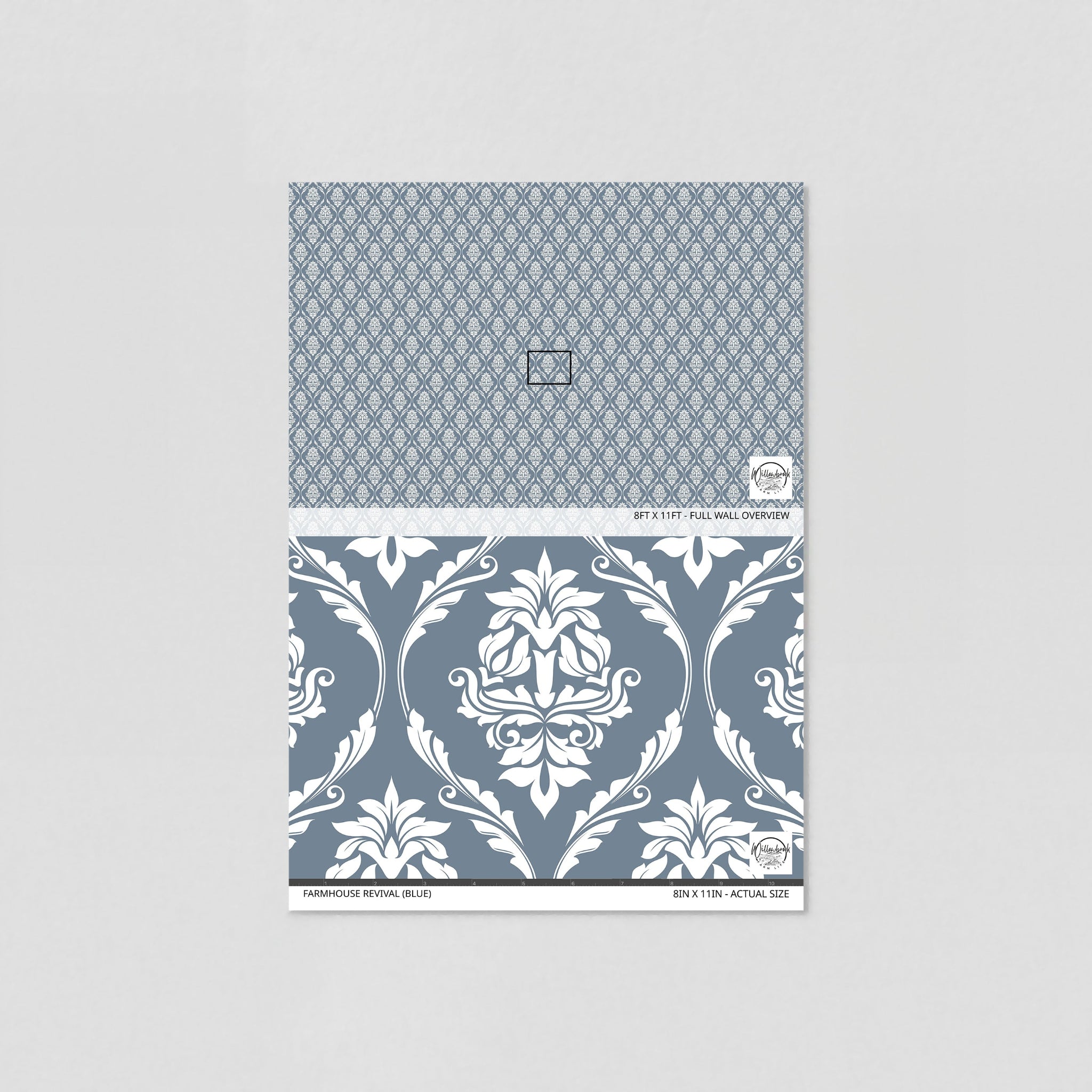Farmhouse Revival (Blue) Wallpaper
