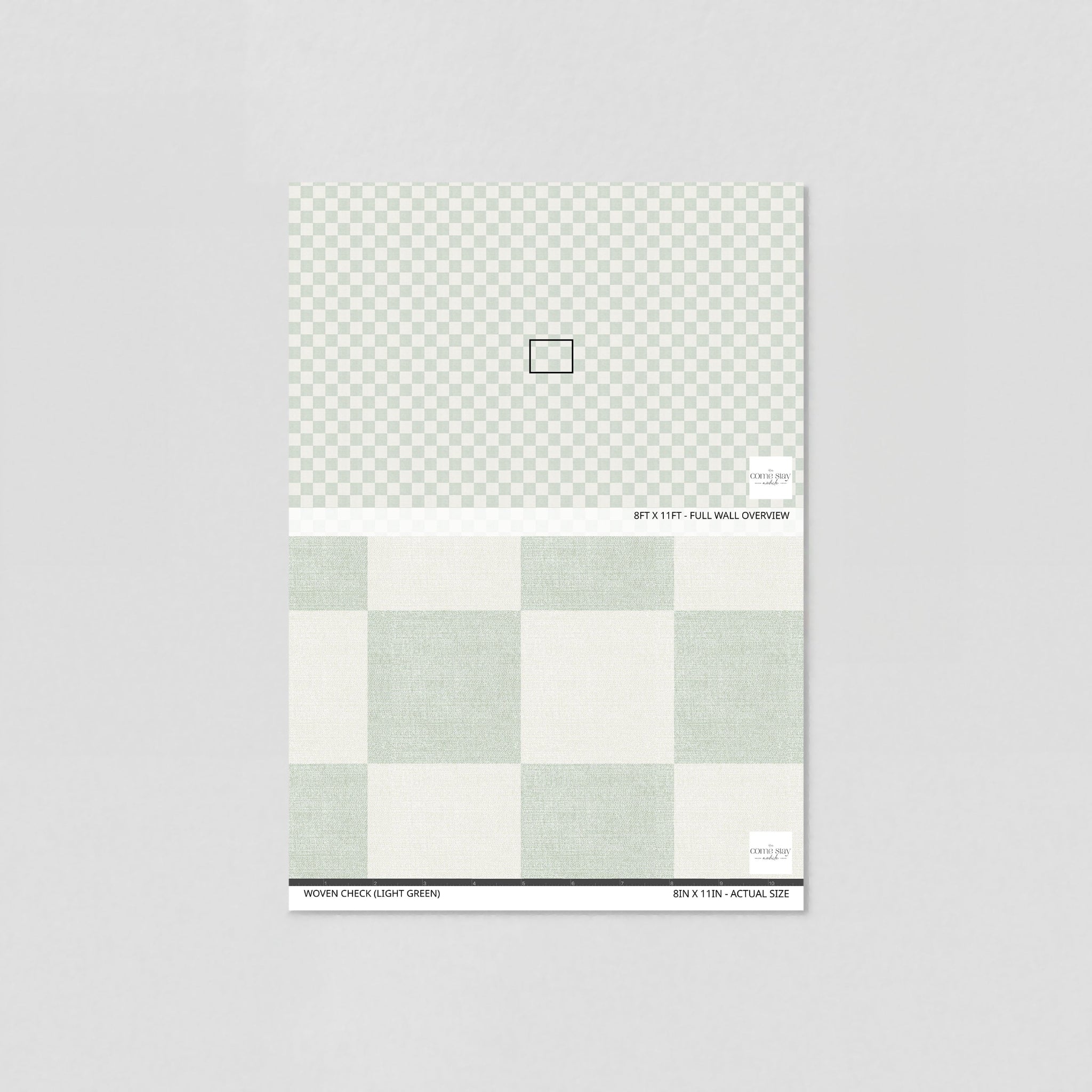 Woven Check (Light Green) Wallpaper