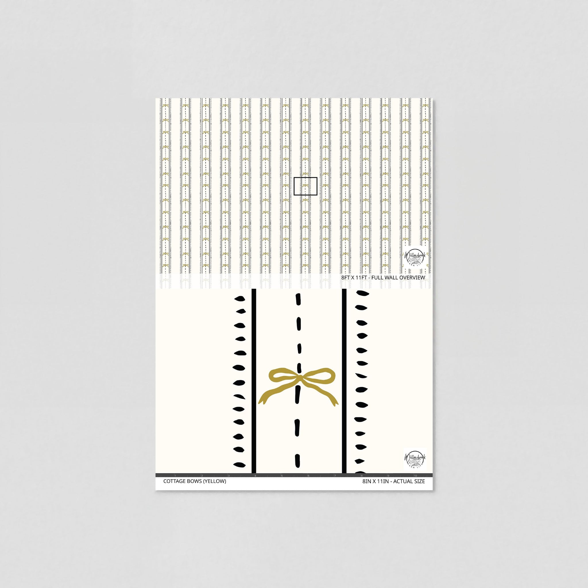 Cottage Bows (Yellow) Wallpaper