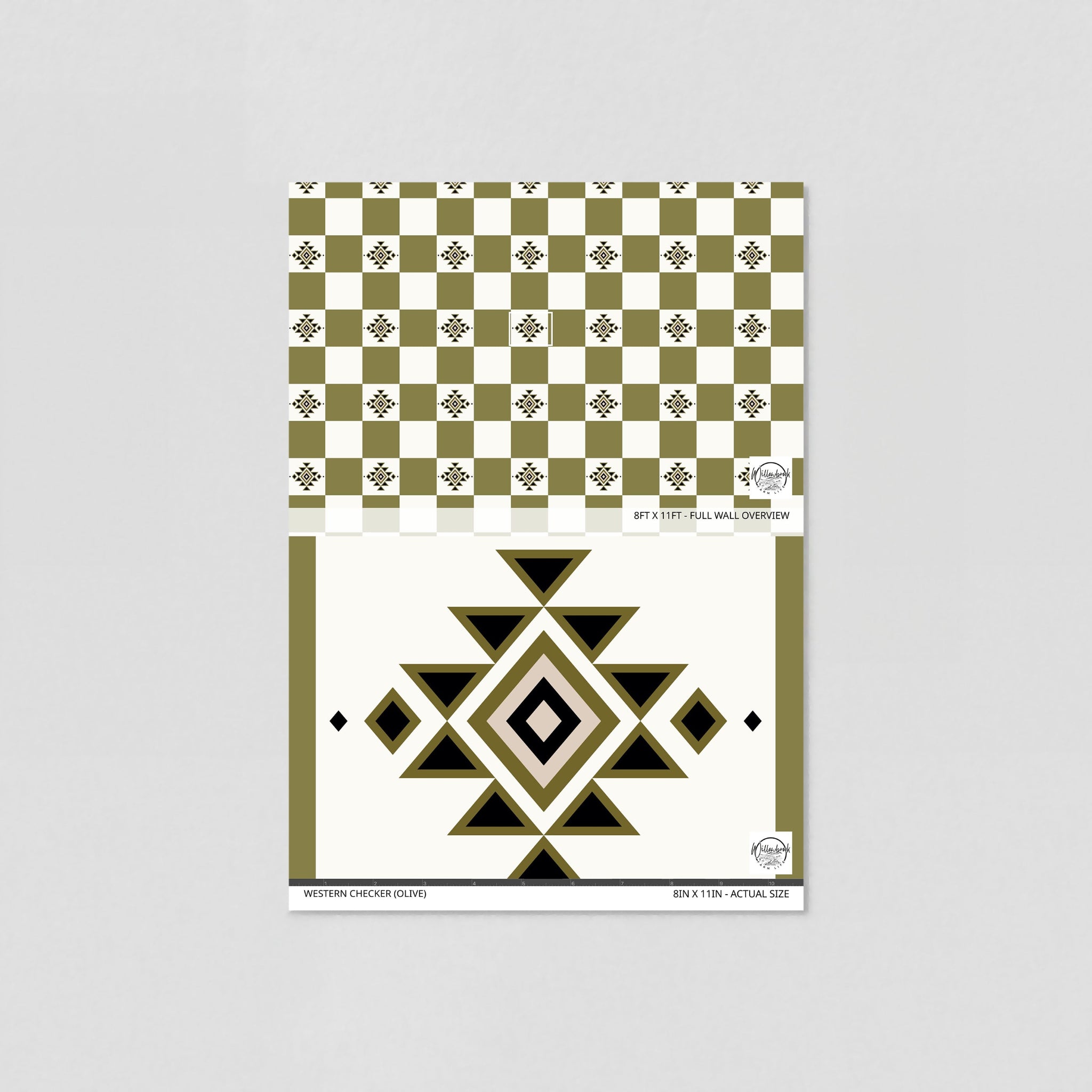 Western Checker (Olive) Wallpaper