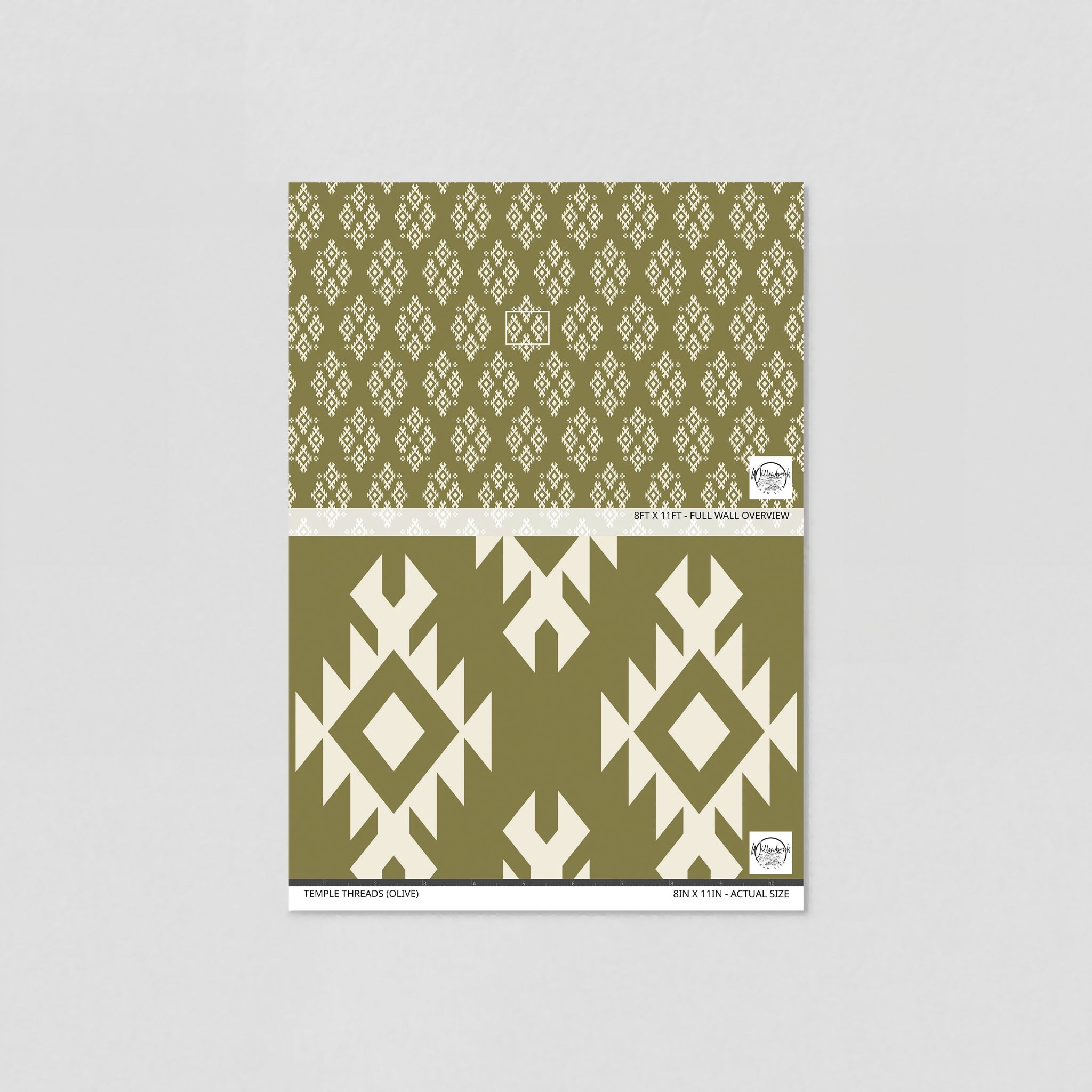 Temple Threads (Olive) Wallpaper