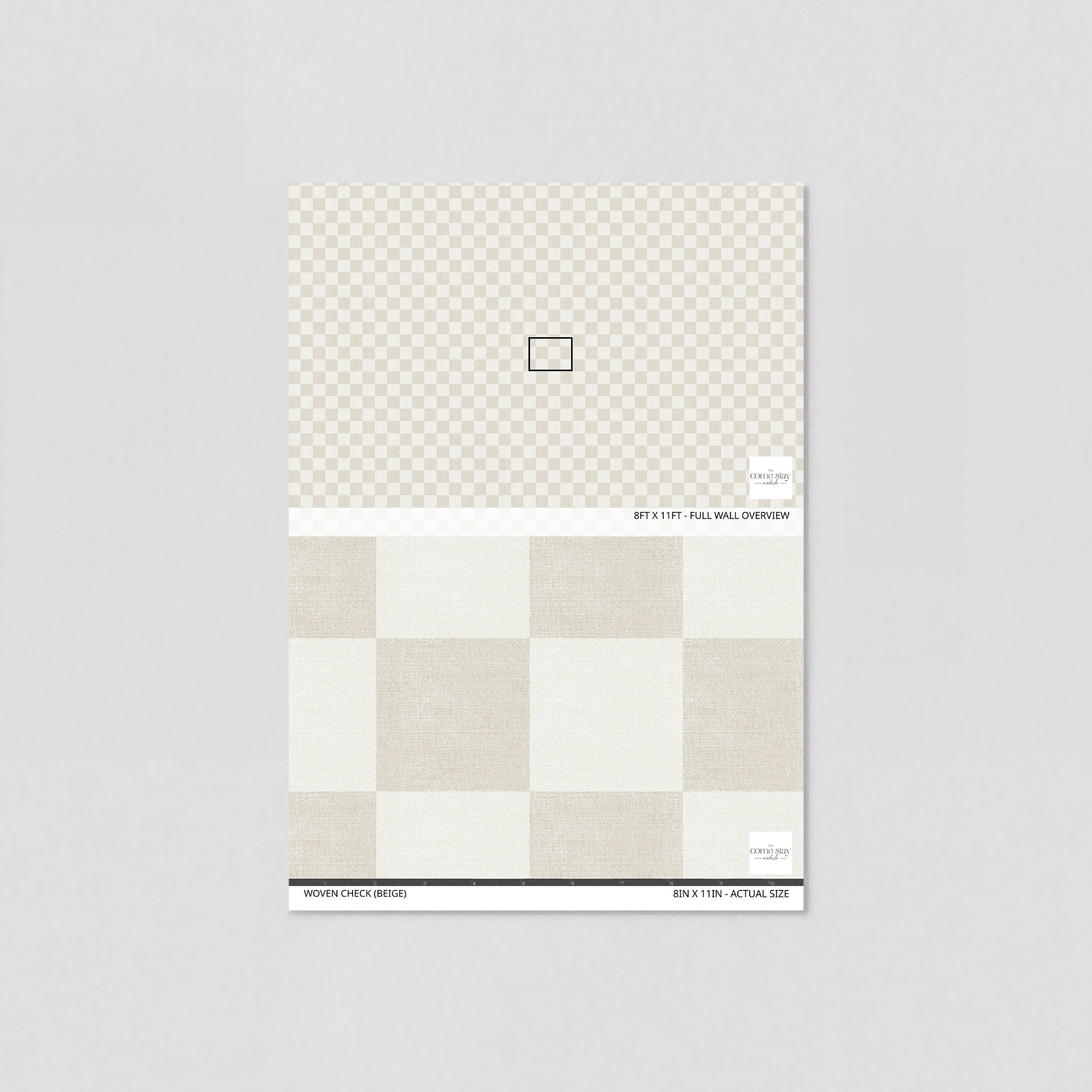 Woven Check (Beige) Wallpaper