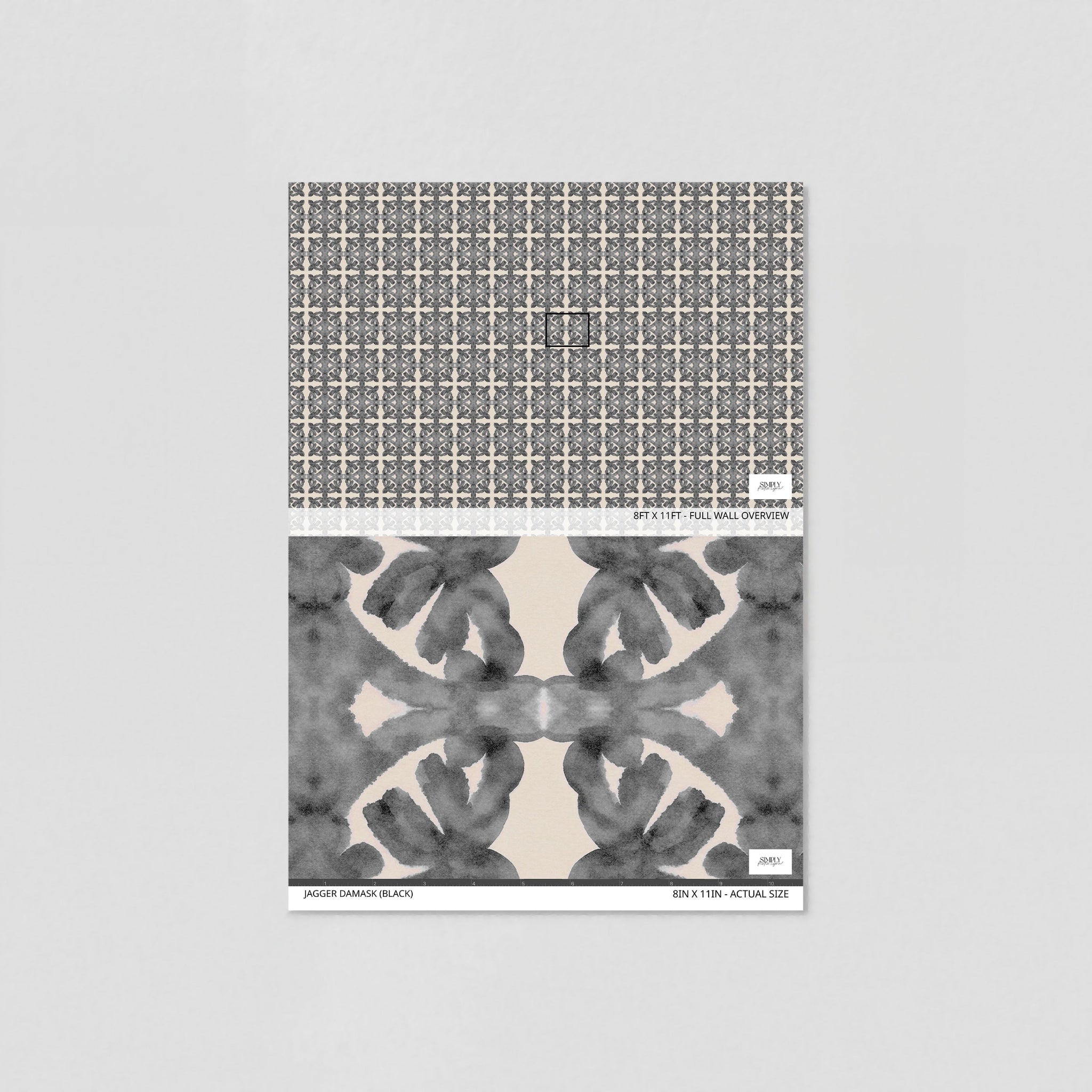 Jagger Damask (Black) Wallpaper