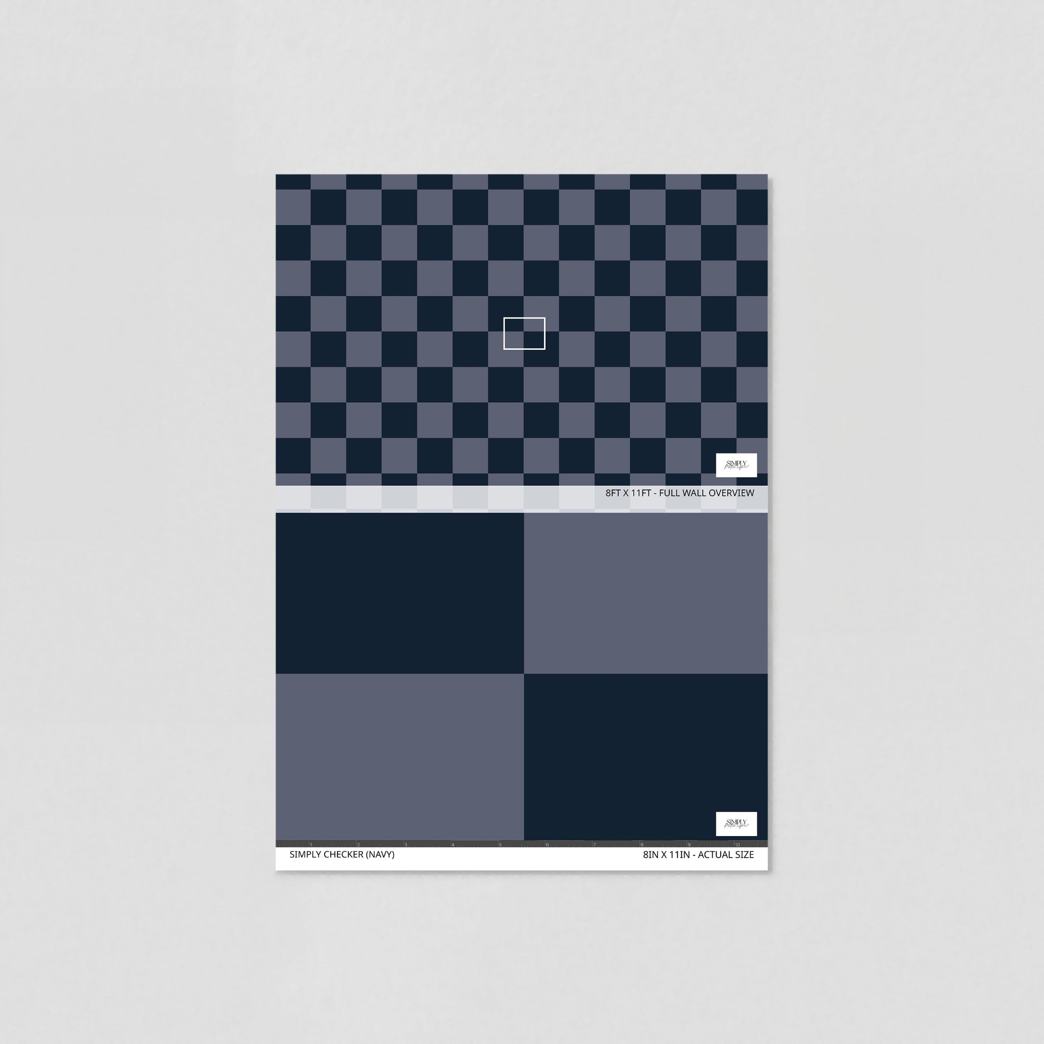 Simply Checker (Navy) Wallpaper