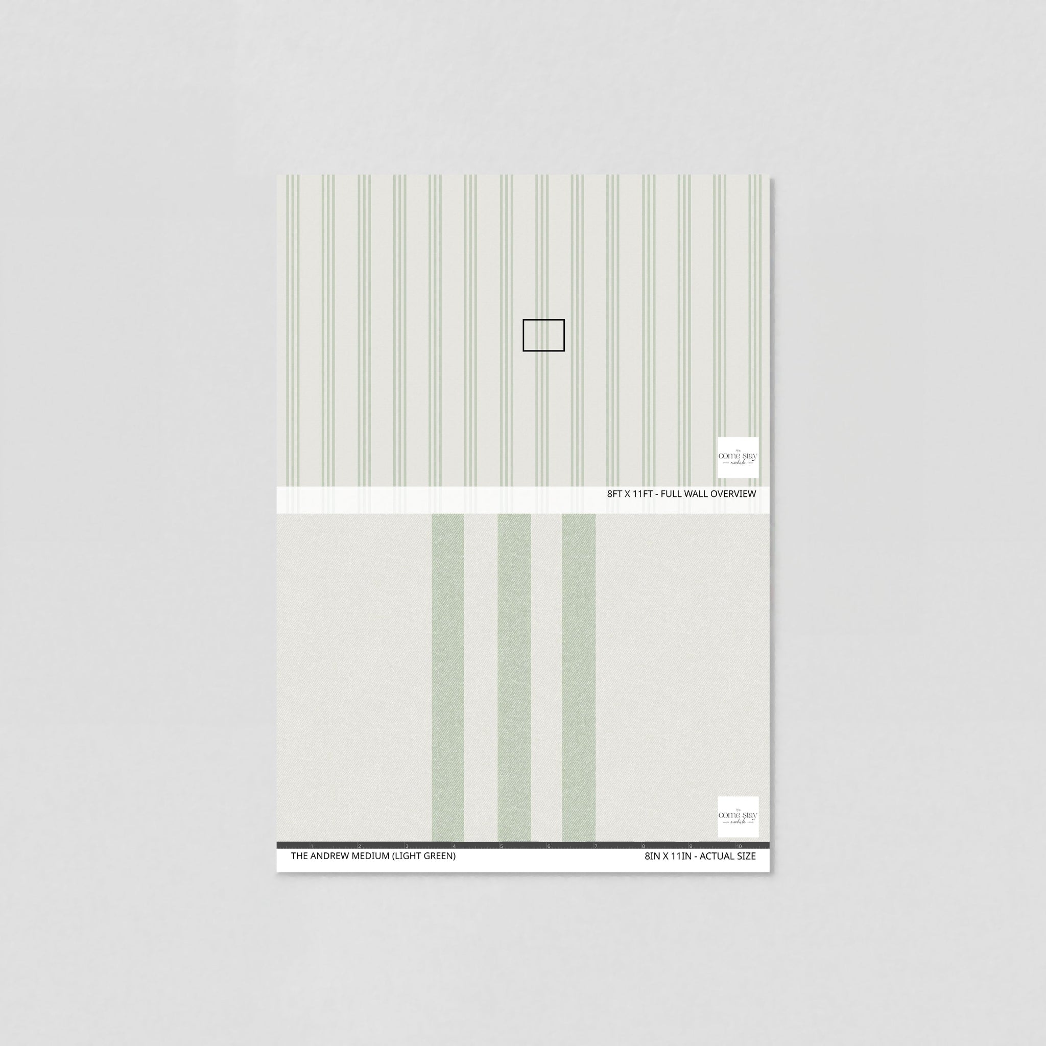 The Andrew Medium (Light Green) Wallpaper - 10 FT H X 16 FT W Luxe Peel and Stick