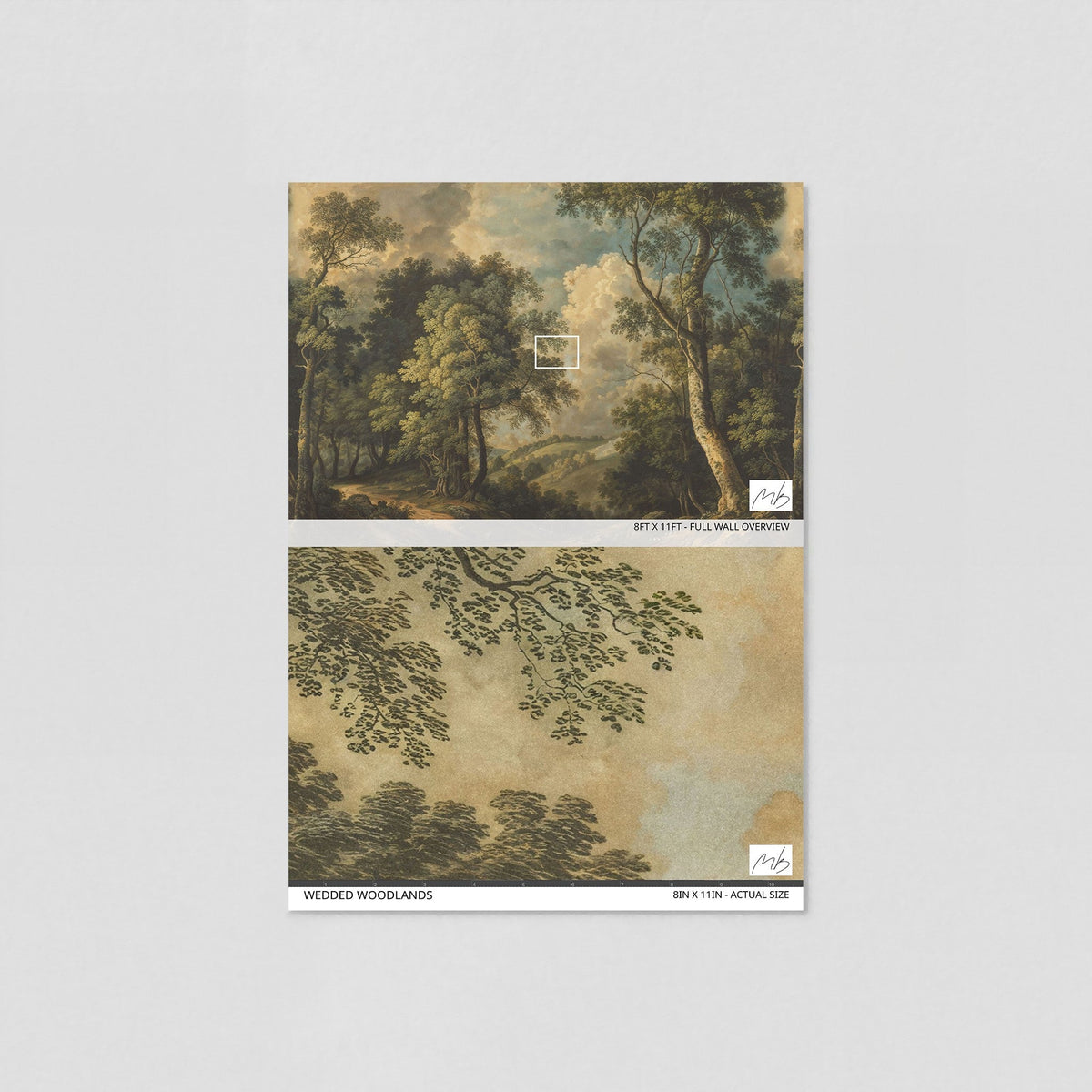 Wedded Woodland's Wallpaper - 6 FT H X 29 FT W Luxe Peel and Stick