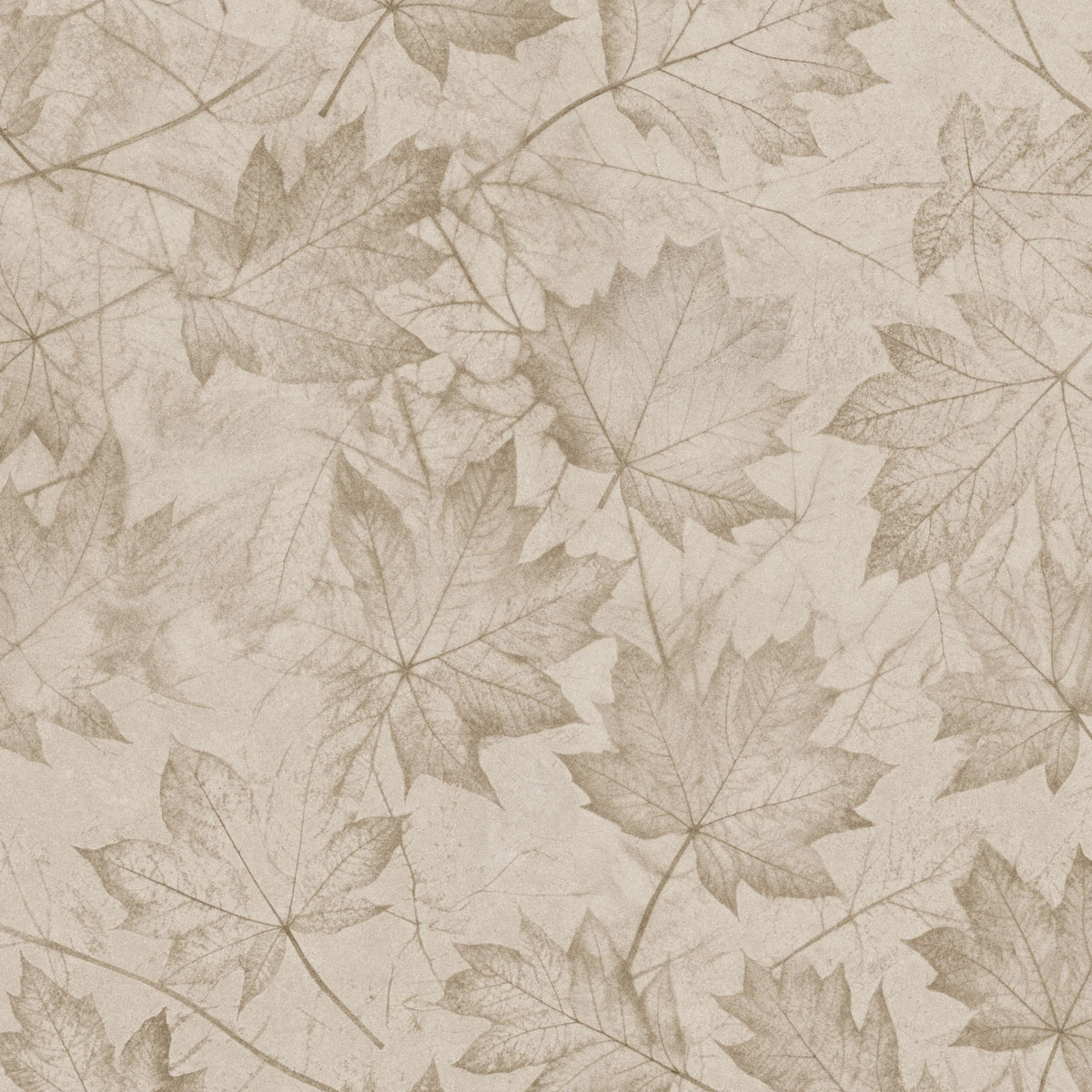 Sepia-toned leaf pattern wallpaper with subtle texture and natural elegance.
