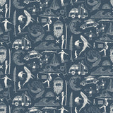 Saltwater Surf (Blue) Wallpaper Wallpaper - The Ollie Smither Line from WALL BLUSH