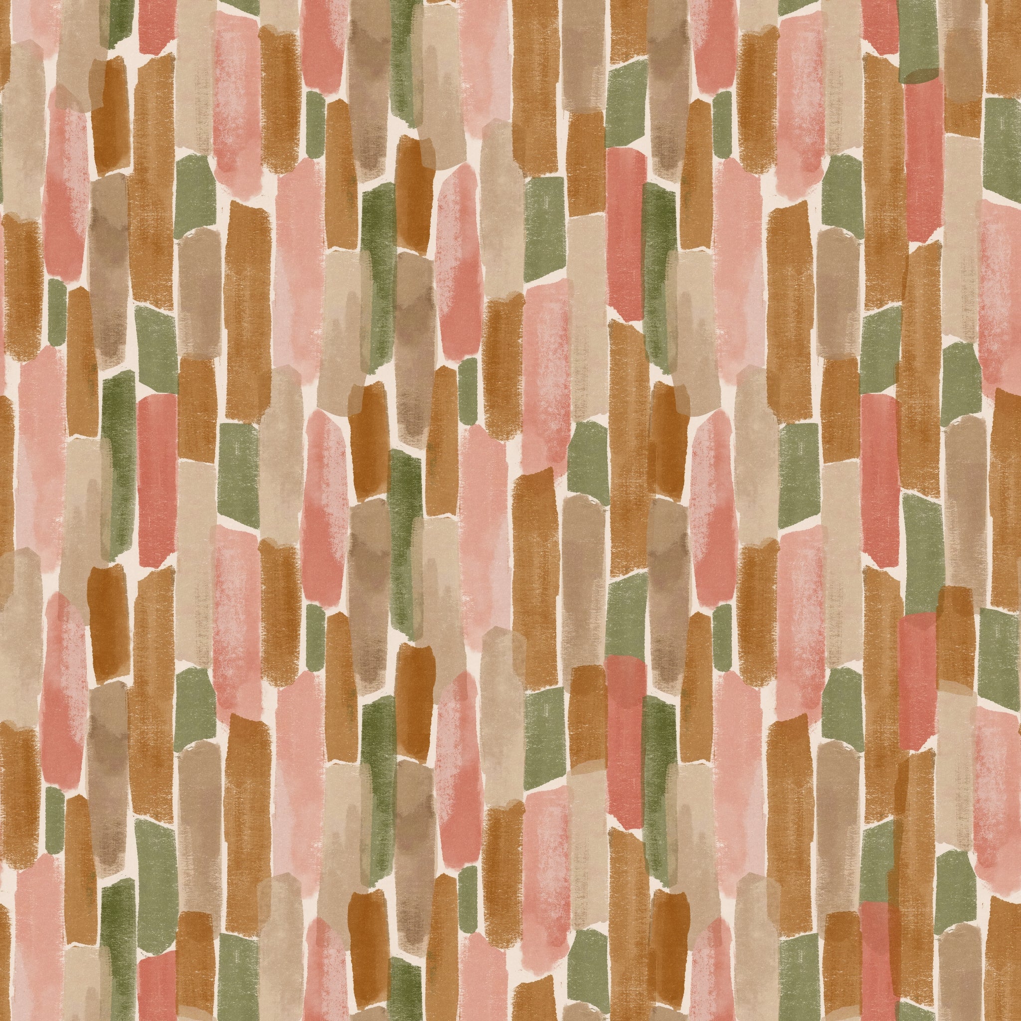 "Hewitt Wallpaper design by Wall Blush in a modern living room setting, showcasing abstract brush strokes."