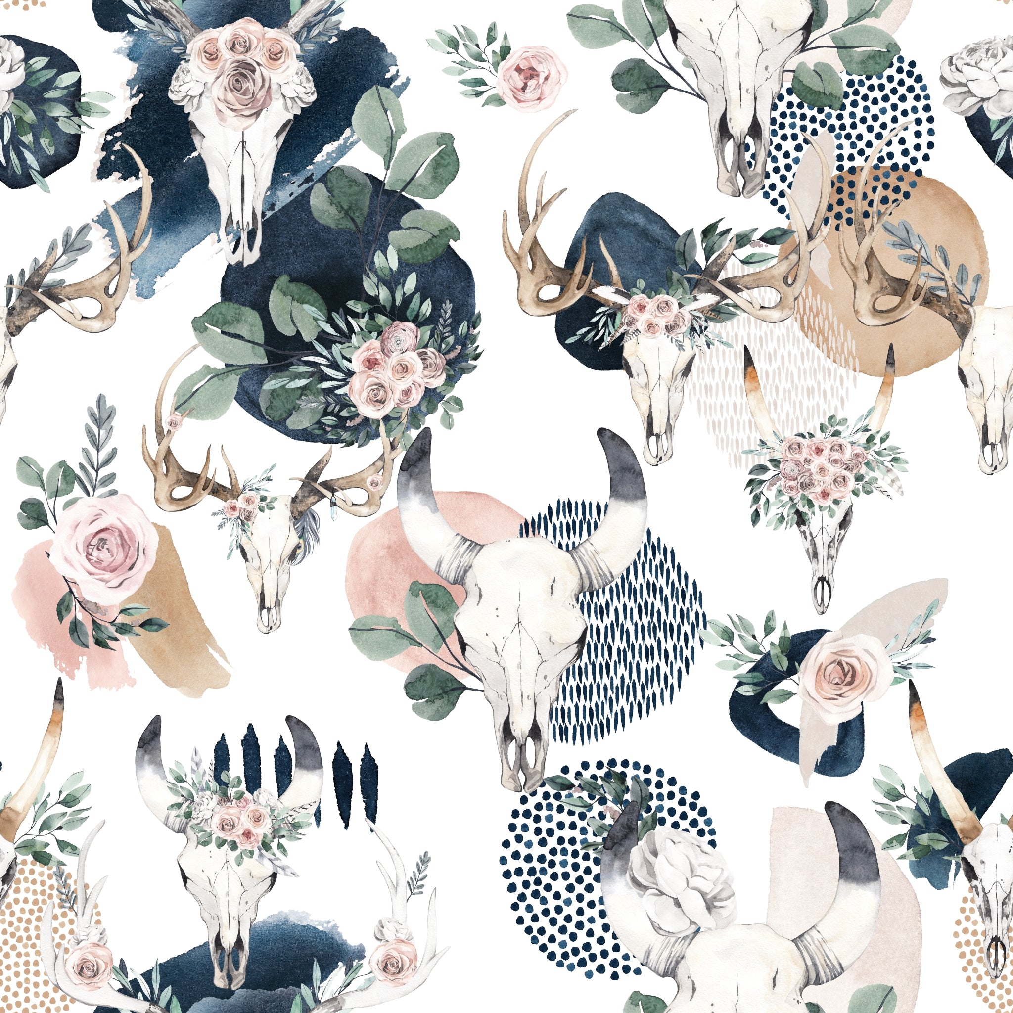 "Wall Blush's Lawless Rose Wallpaper featured in a stylish bedroom, showcasing the floral and fauna design."