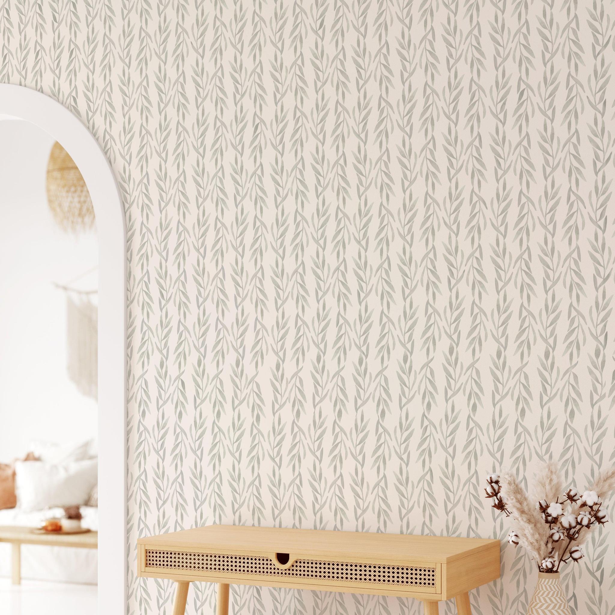 Sweet Ava Ryan Wallpaper from The Tamra Judge Line enhancing a modern bedroom's decor.