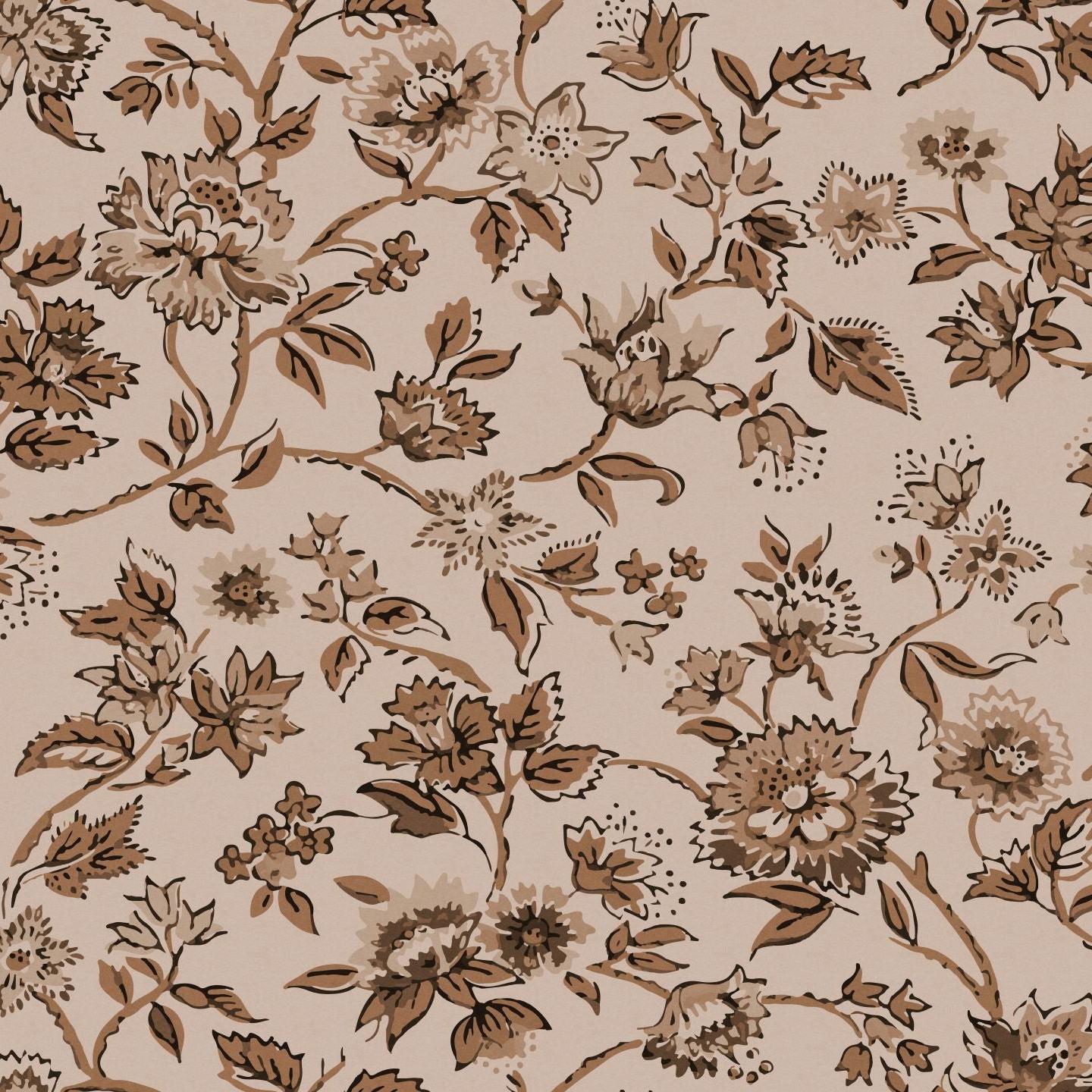 Etta Wallpaper by Wall Blush SG02 in a cozy living room setting, featuring elegant floral patterns.