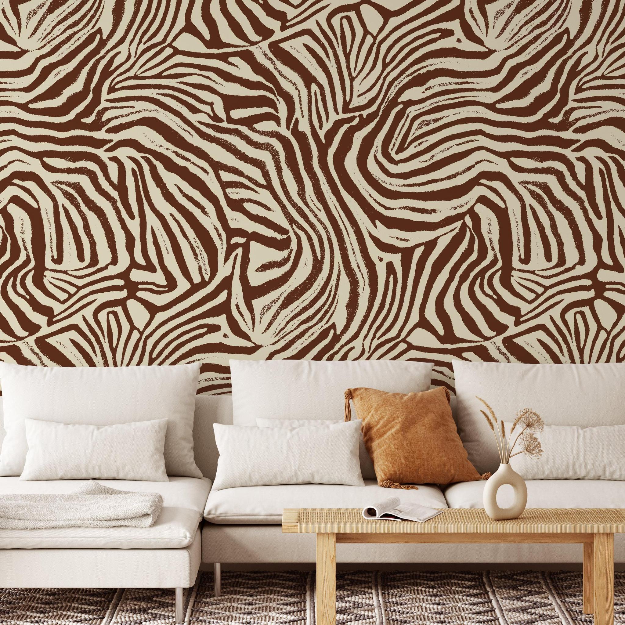 Modern Jules Wallpaper by Wall Blush SG02 featured in a stylish living room setup with focus on the wall pattern.
