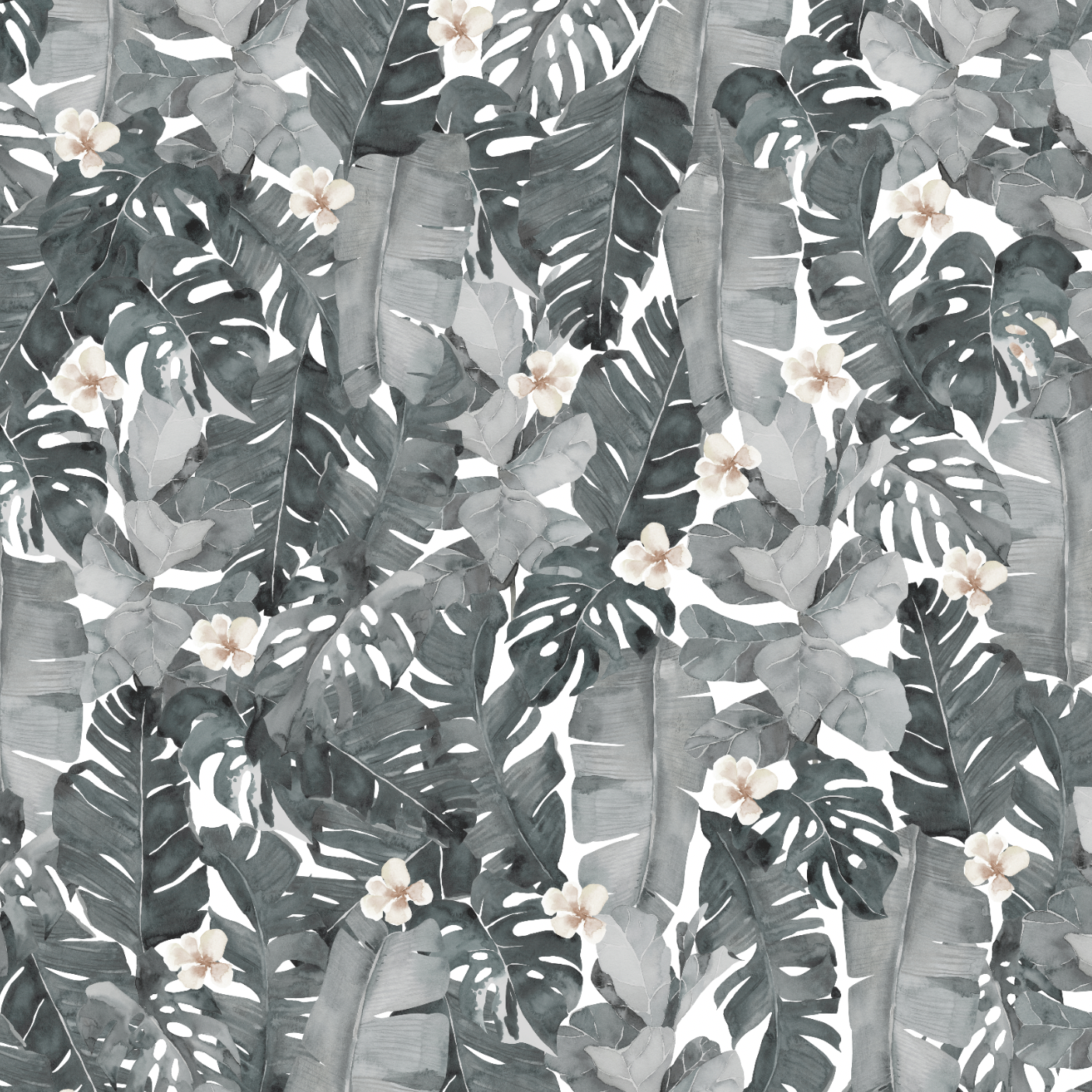 Sophia Grace Wallpaper by The Tamra Judge Line, monochrome botanical pattern for living room focus.