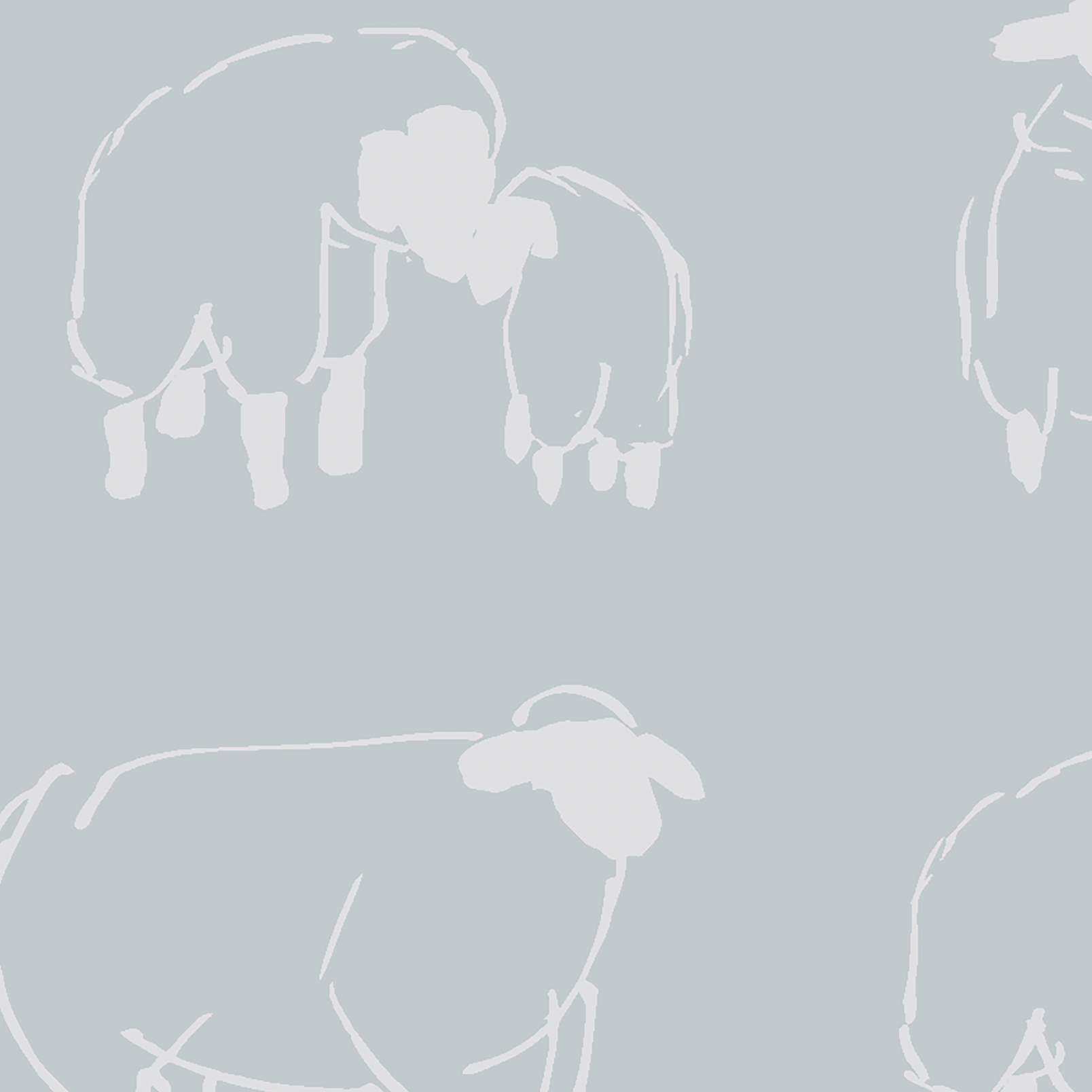 Baba (Blue) Wallpaper from The Ania Zwara Line, elegant design in modern living room setting.
