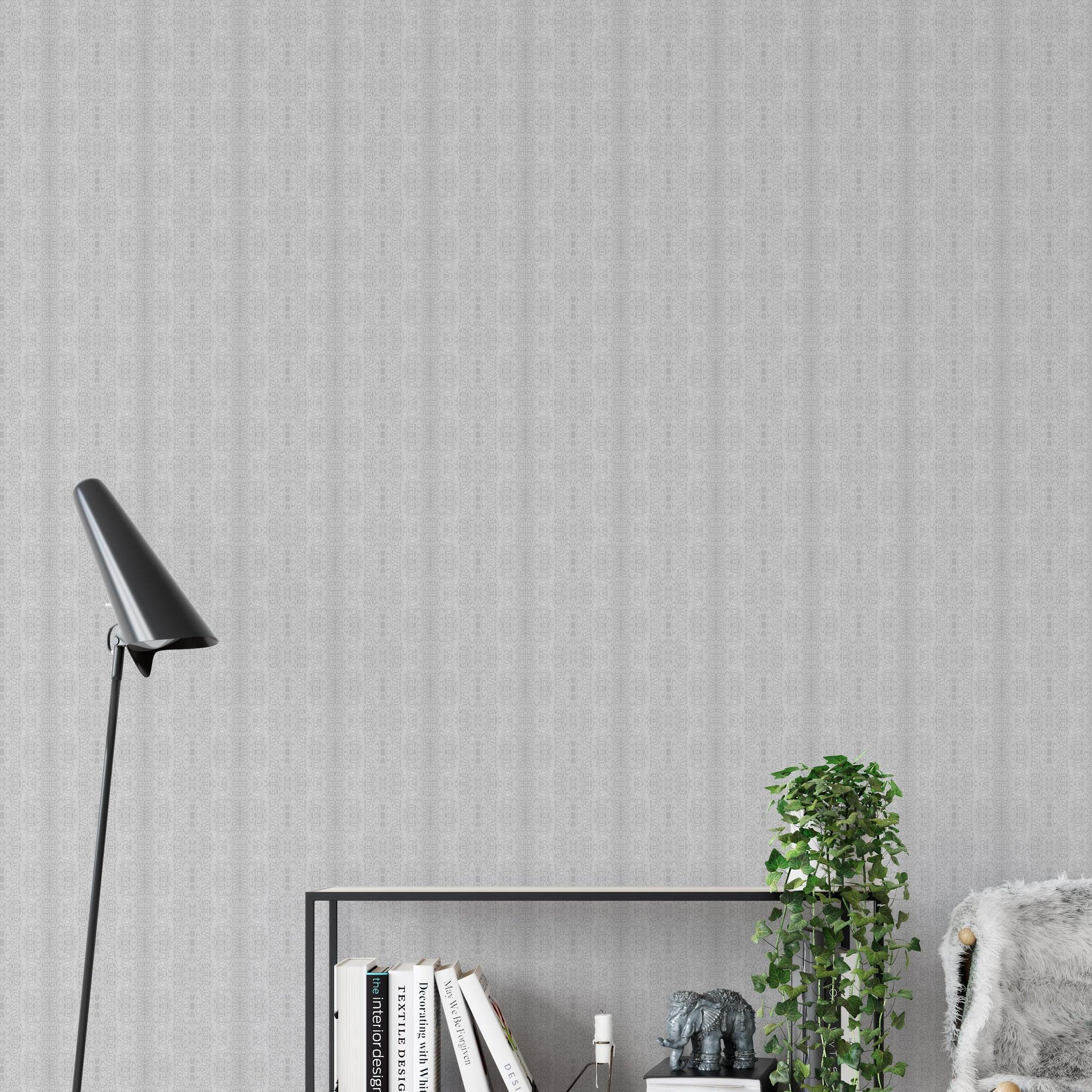 Chic living room featuring Ashton Wallpaper from The Chelsea DeBoer Line, modern decor accents.