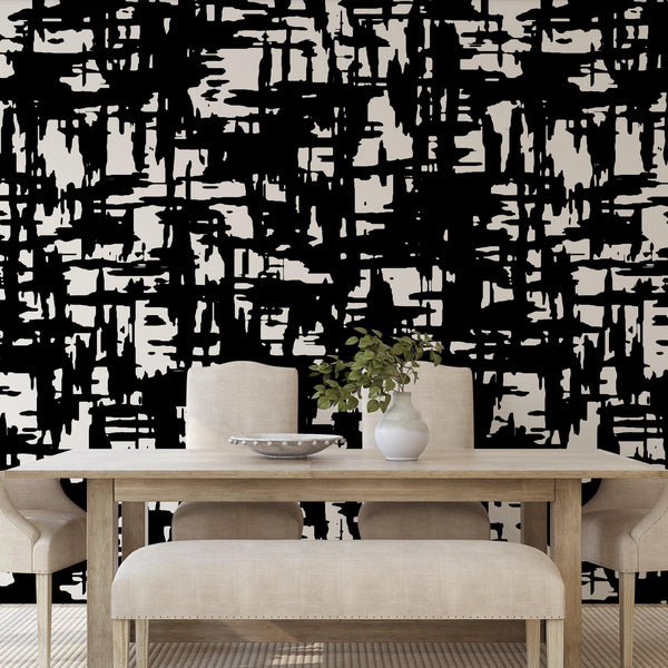 Mirage - Modern Black and White Abstract Peel and Stick Wallpaper– WALL ...