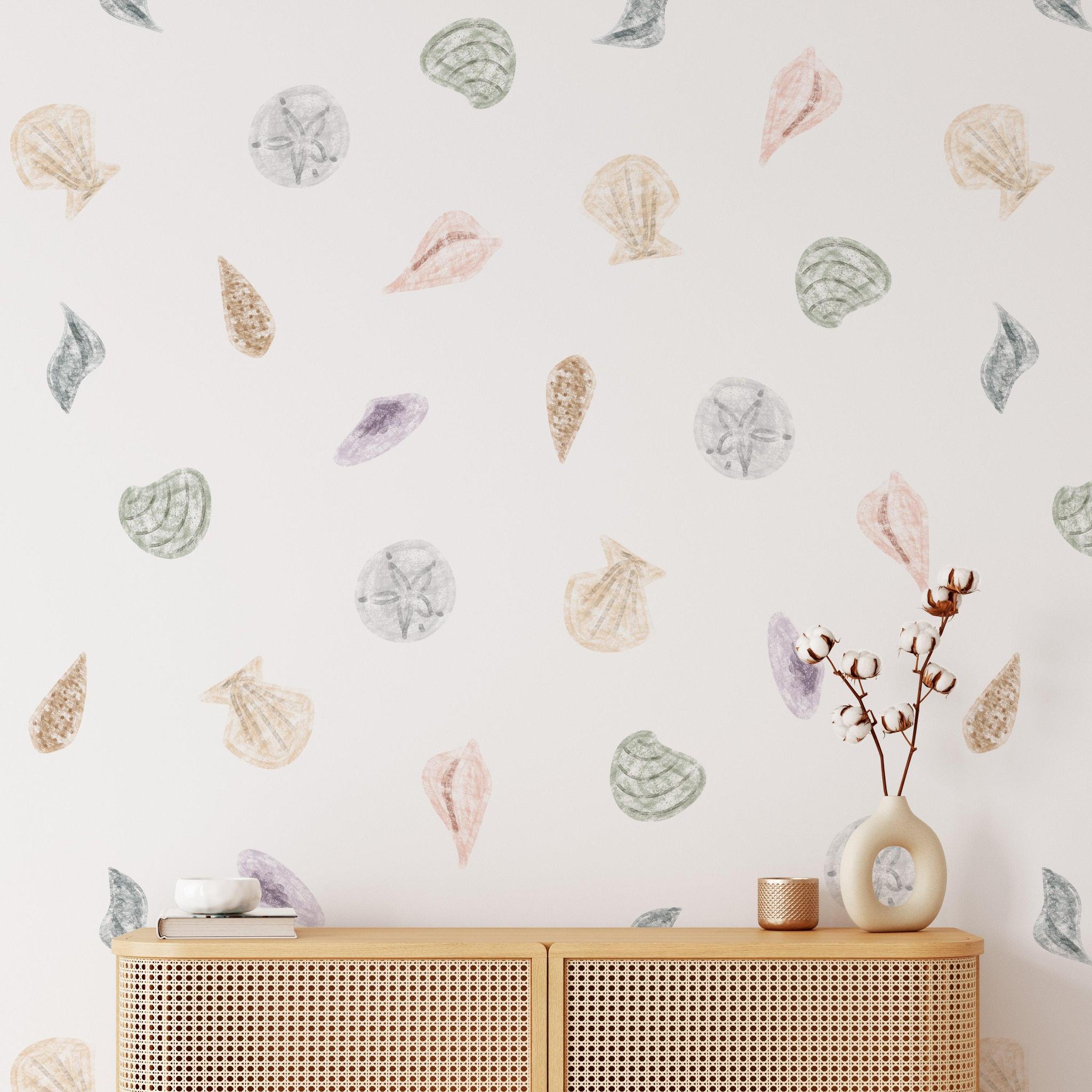 Sally Wallpaper by Wall Blush SG02 in a modern living room, showcasing elegant botanical prints.