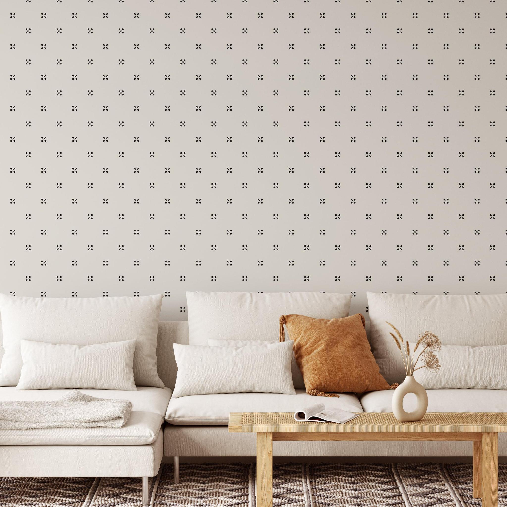 Wall Blush SG02's 'It's the Little Things Wallpaper' featured in a cozy living room setup.