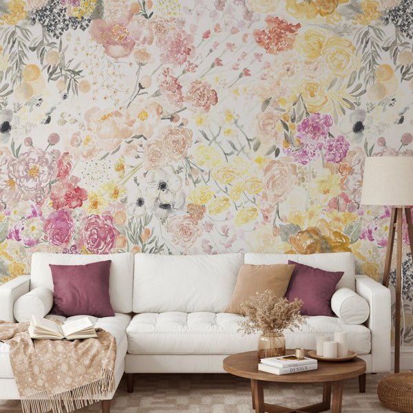 Juliet - Watercolor Floral Peel and Stick Wallpaper– WALL BLUSH