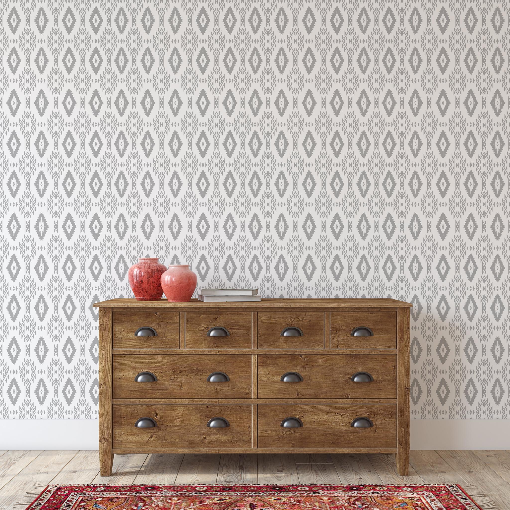 "Elegant YEEHAWT (Light) Wallpaper by Wall Blush showcased in a stylish living room interior."