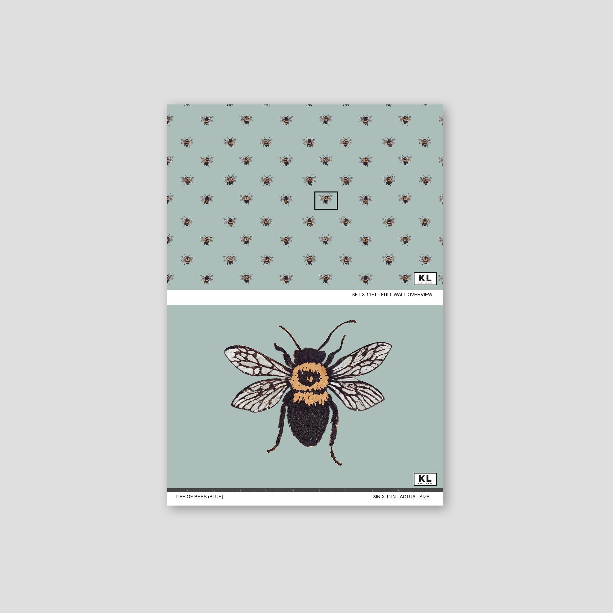 Life of Bees (Blue) Wallpaper