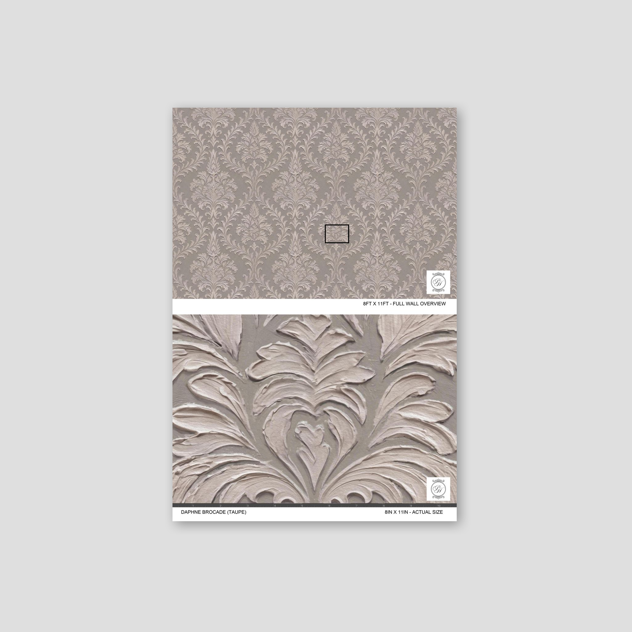 Daphne Brocade (Taupe) Wallpaper