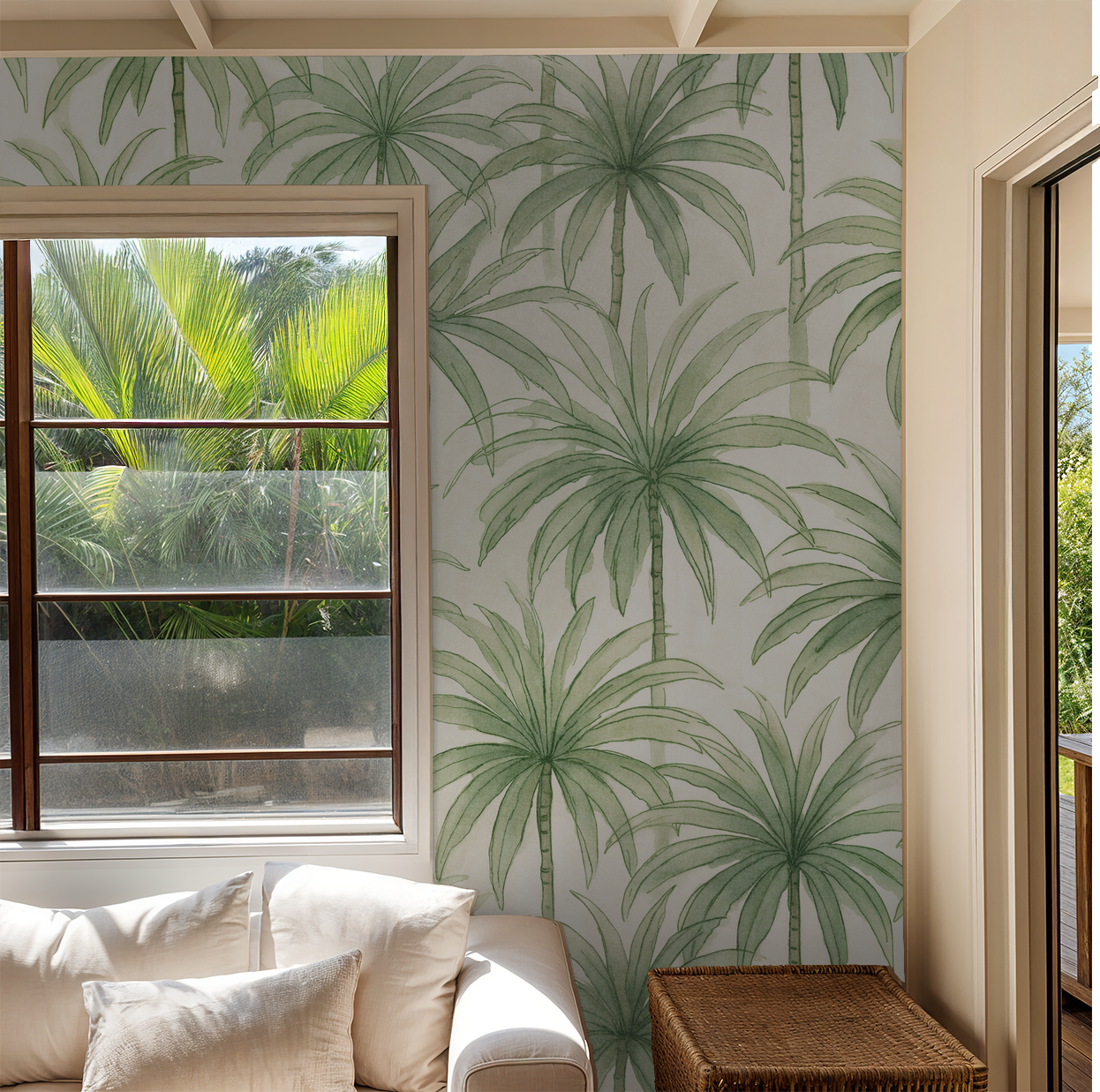 Palm Reverie (Green) Wallpaper