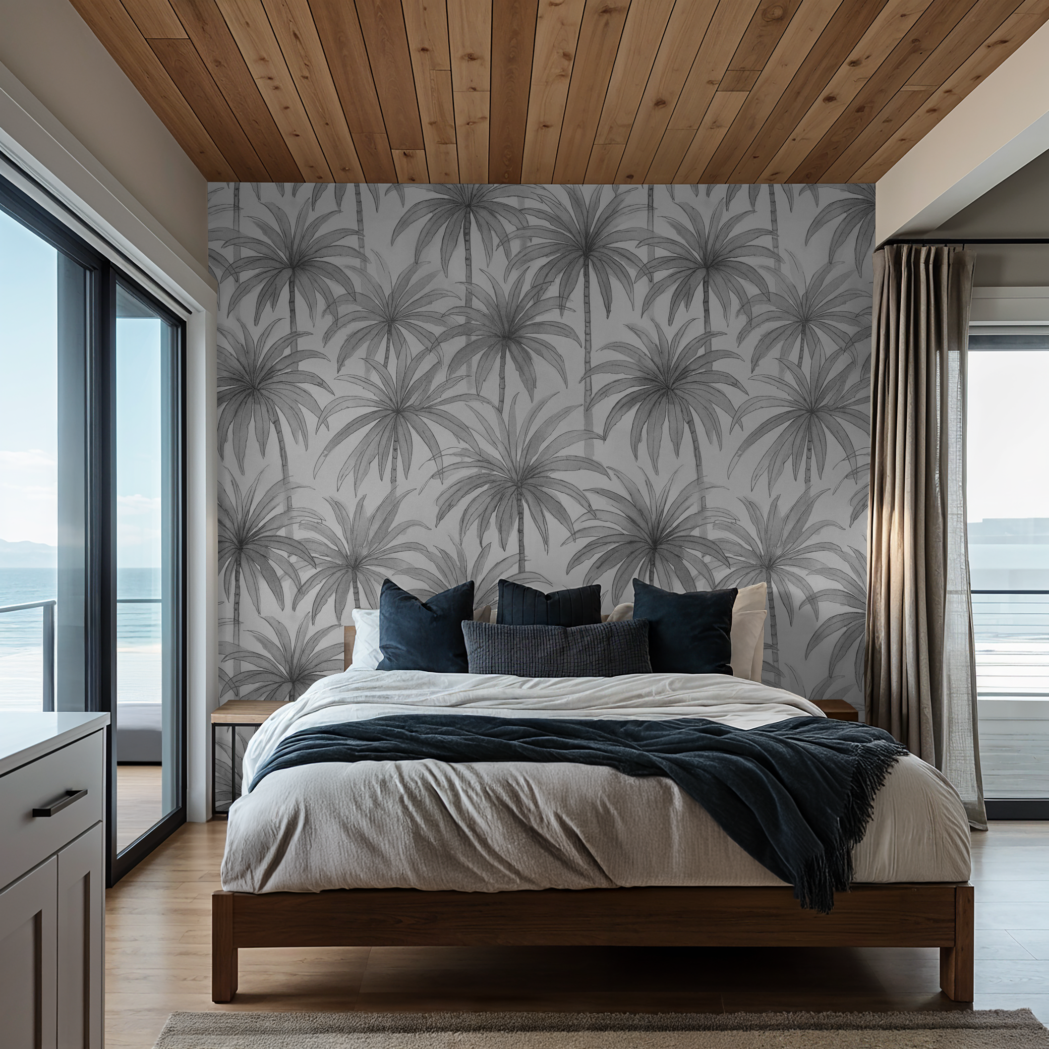 Palm Reverie (Black) Wallpaper